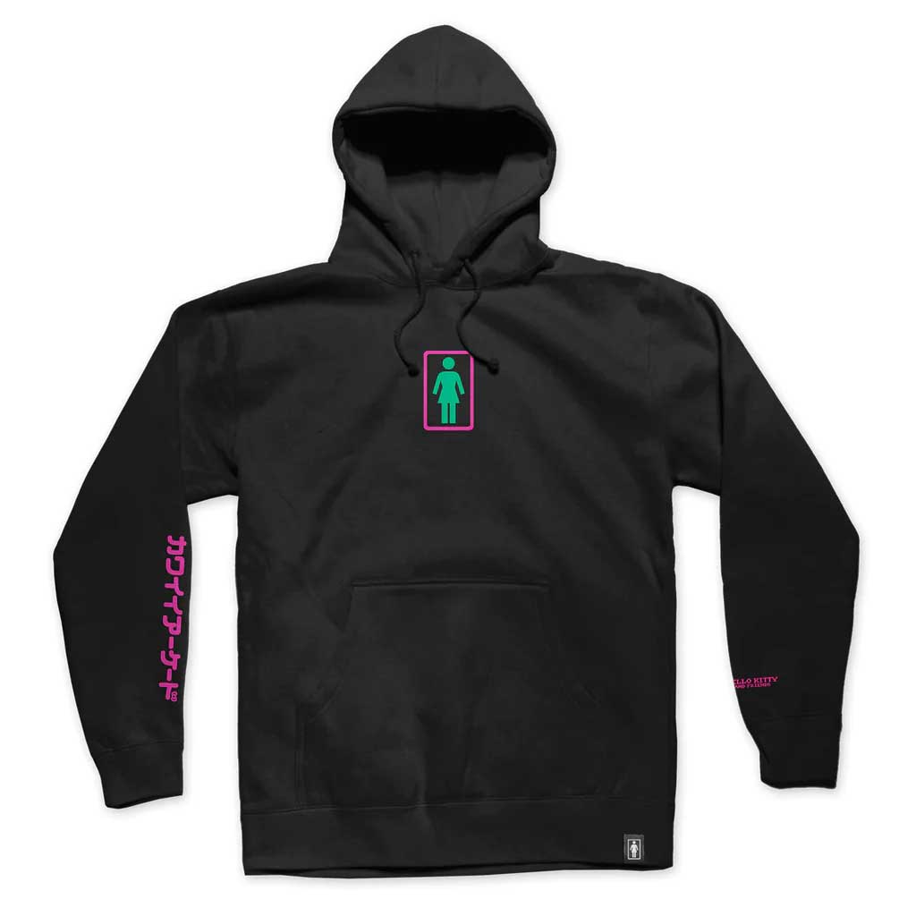Girls Sanrio Kawaii Arcade Hoodie - Black | Cute Anime Sweatshirt for Teens | Perfect for Gaming, Cosplay & Streetwear Fashion