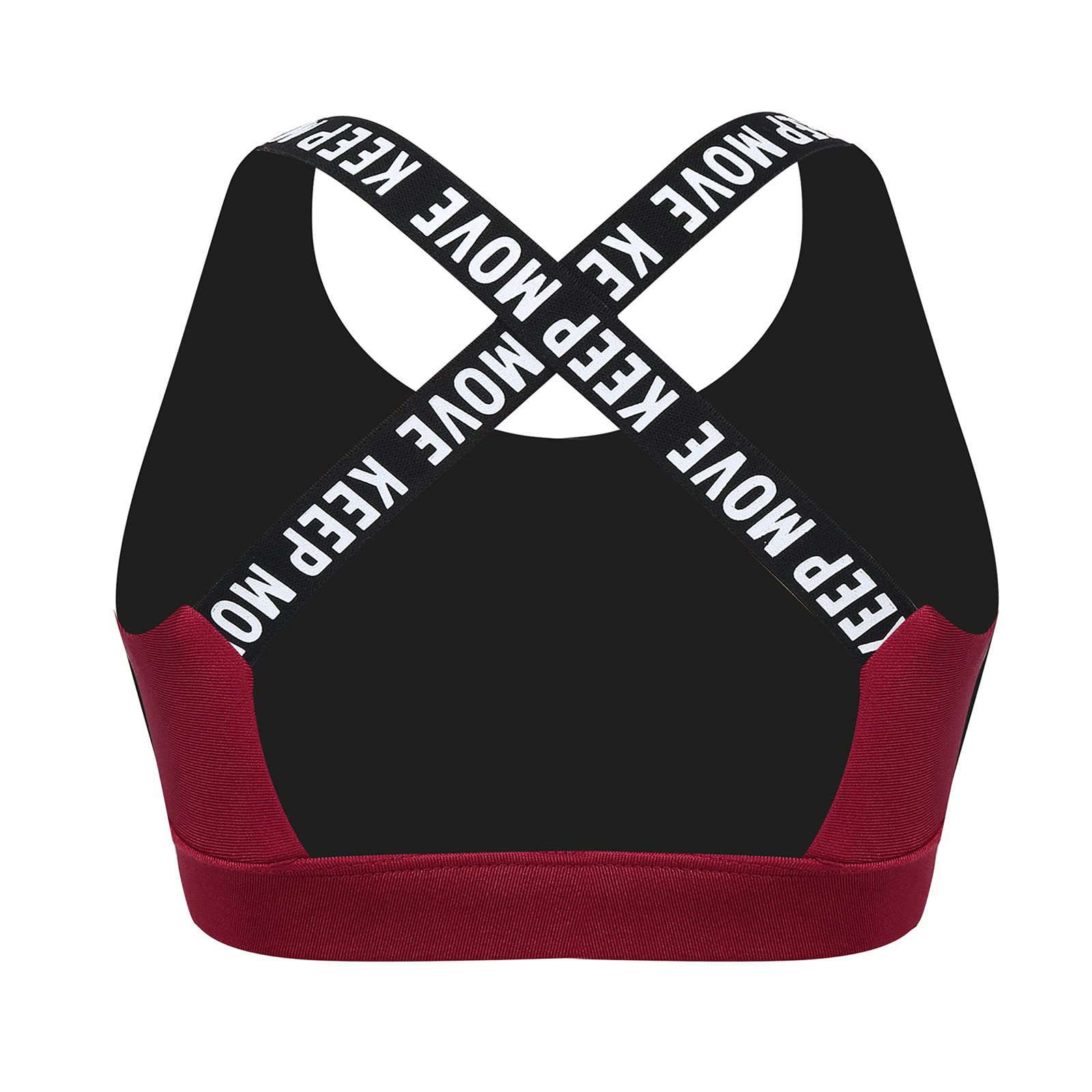 Moily Big Girls Racerback Padded Sports Bra - 2 Pack Workout Crop Top for Gymnastics, Dance, Yoga & Athletic Activities | Breathable Support for Teens & Active Girls