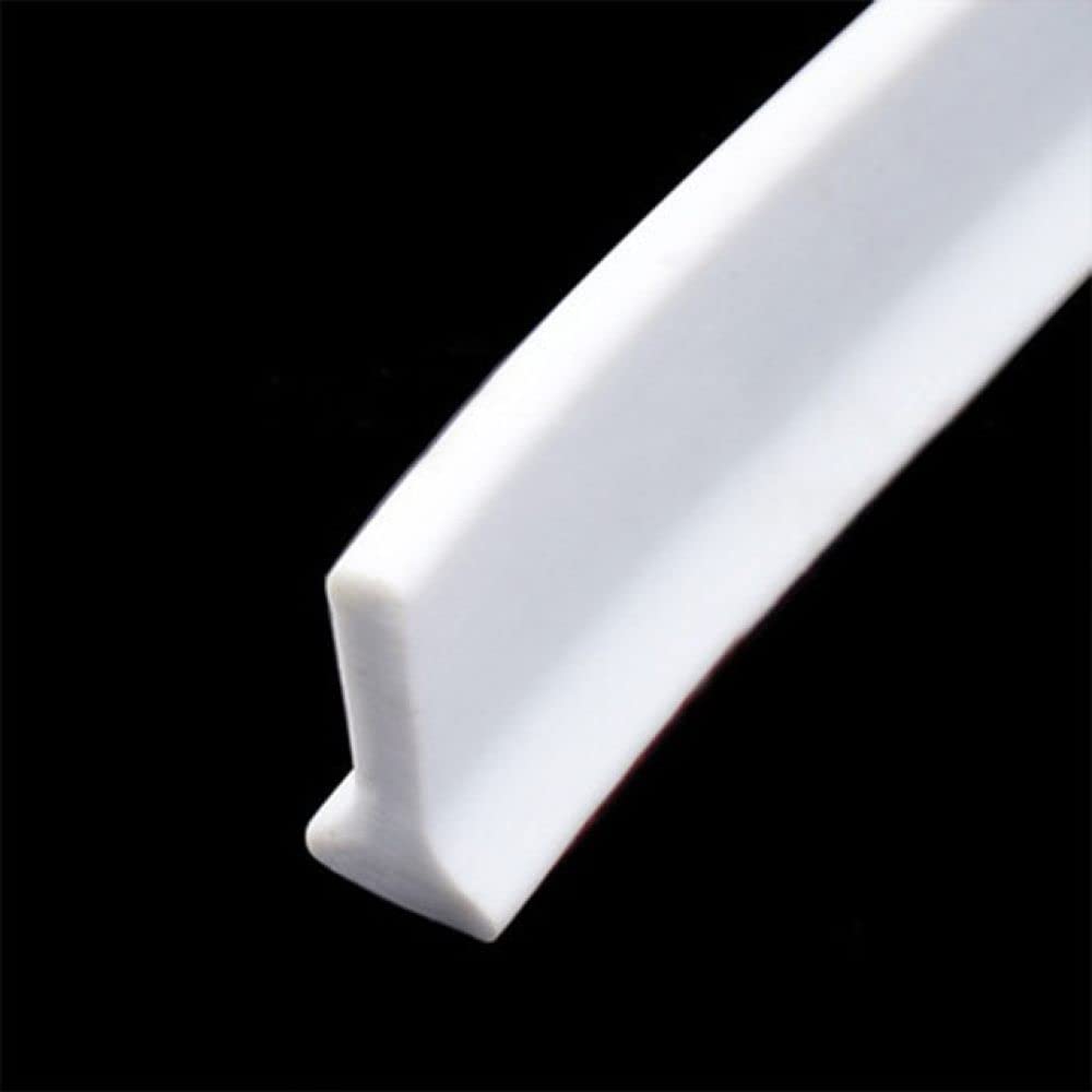 FAQUA Flexible Silicone Shower Door Seal - 2.5m Waterproof Barrier Strip for Bathroom & Tub Leak Prevention - White Bendable Bottom Seal for Shower, Bathtub & Glass Door Protection