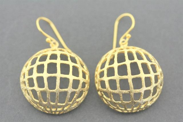 22K Gold Over Silver Globe Drop Earrings for Women - Elegant Dangle Earrings for Party, Wedding & Everyday Wear