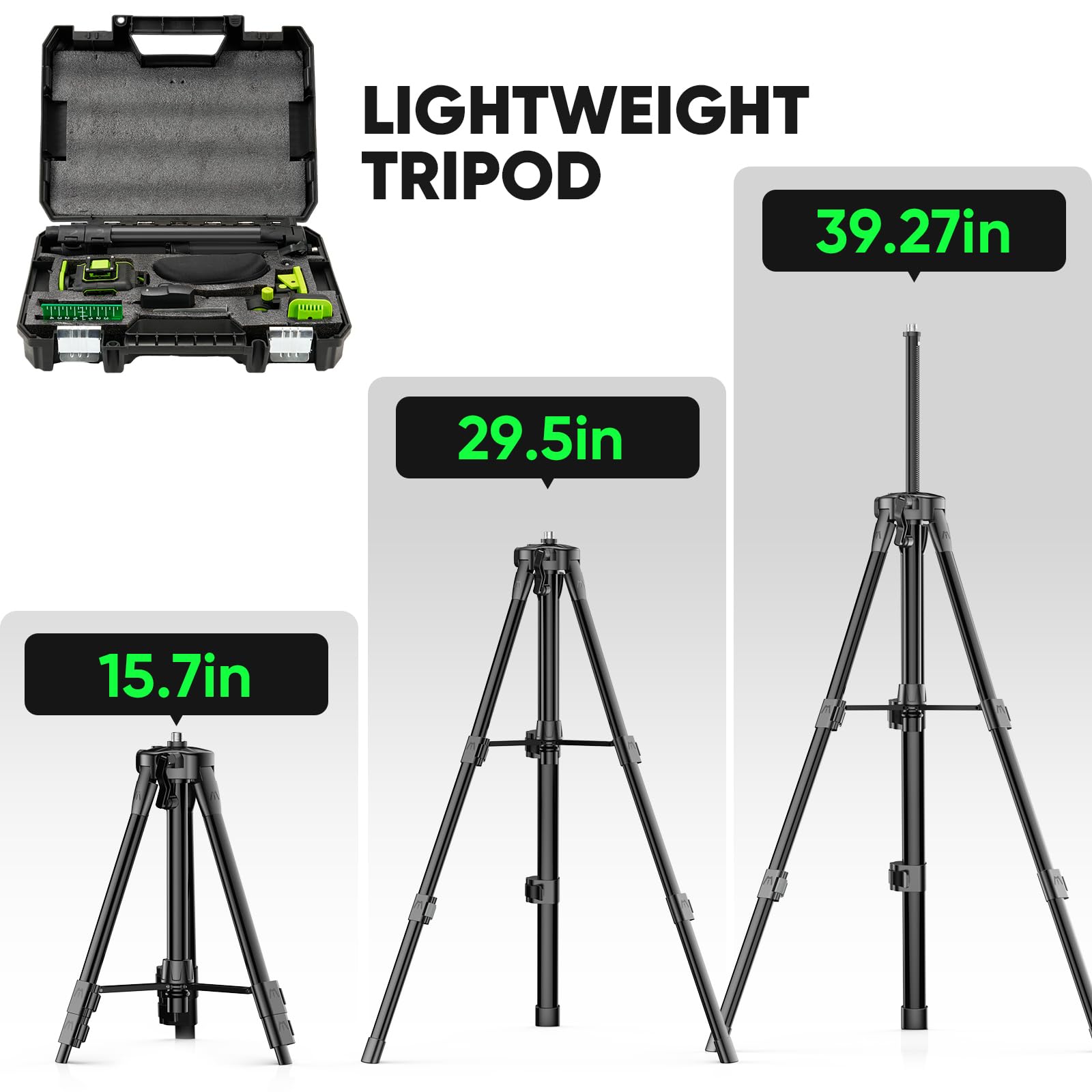 Elikliv 4D 360° Self-Leveling Green Laser Level with Tripod - 165Ft Range, 4x360° Cross Line Laser for Construction, Picture Hanging, Tile Flooring & Home Renovation | Perfect for DIY Projects, Wall Alignment, and Professional Building Work