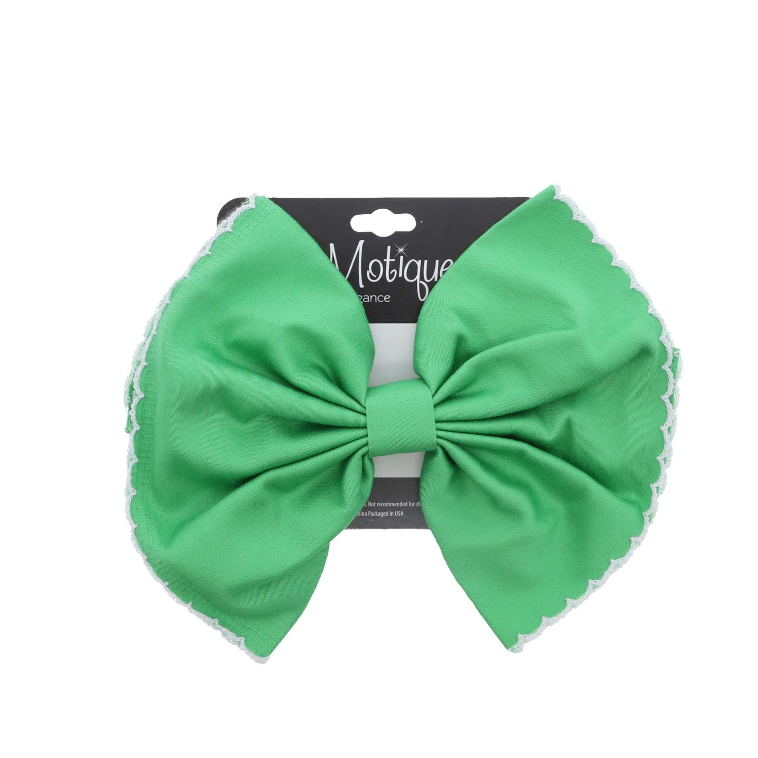 Scalloped Edge Bow Hair Clip Large Green - Perfect for Weddings, Parties, and Everyday Elegance