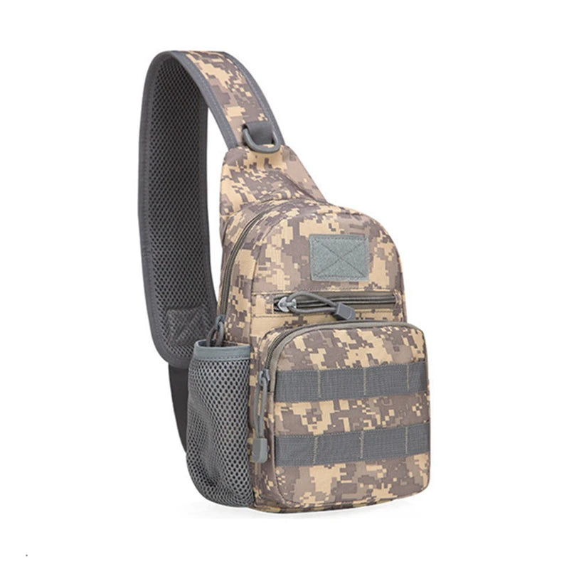 Portable Hiking & Travel Sling Shoulder Bag - MOLLE Chest Pack for Men - Outdoor Sports Bottle Pouch - Camping Hunting Fishing Backpack - Perfect for Hiking, Travel & Outdoor Adventures