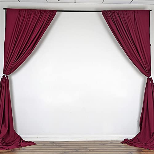 10 ft x 10 ft Burgundy Polyester Professional Photography Backdrop Curtains - Durable Stage Drapes for Studio, Events & Theater - Perfect for Photo Shoots, Weddings & Video Backgrounds