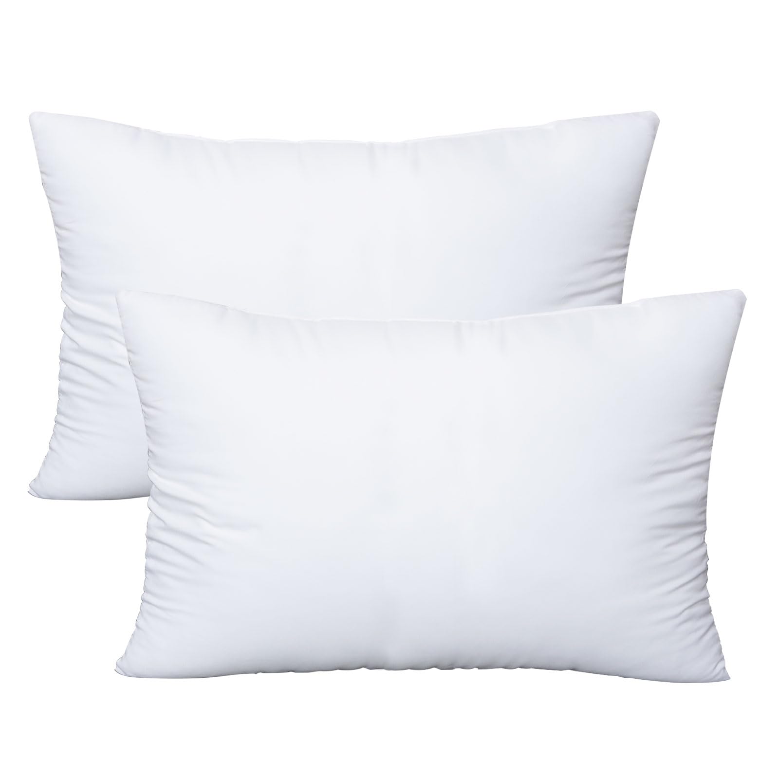 Premium 12x20 Inch Throw Pillow Inserts Set of 2 - 100% Cotton Decorative Cushion Covers for Sofa, Bed & Home Decor - Soft White Pillows for Living Room, Bedroom & Hotel Style Interior Design