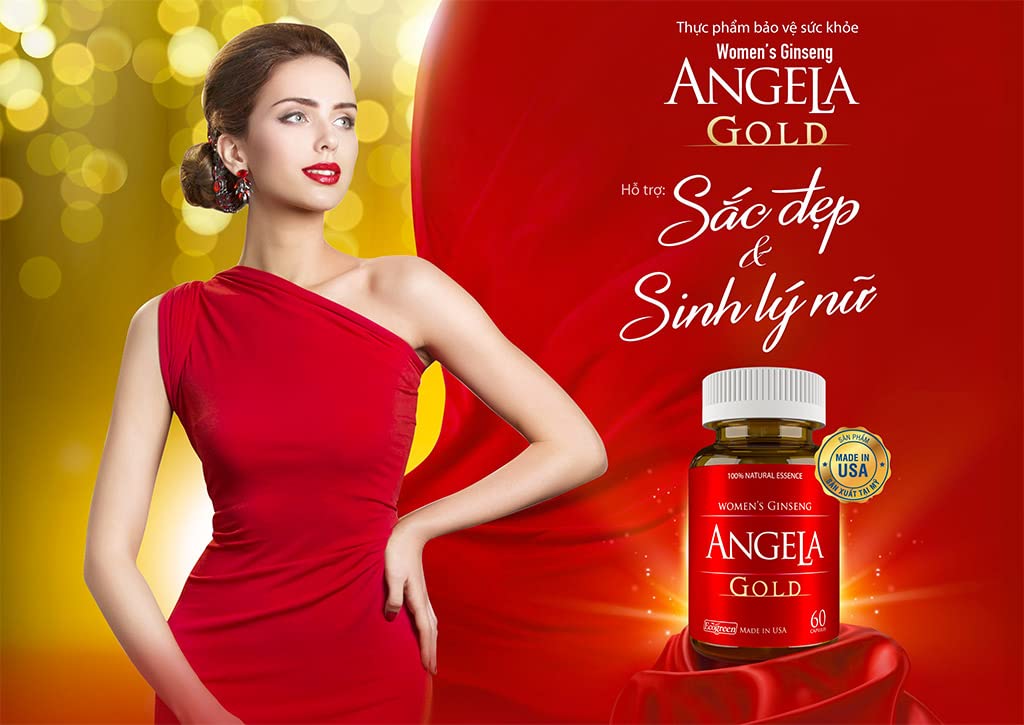 Ecogreen Women's Ginseng Angela Gold Supplement - 60 Capsules | Fast USA Shipping (5-10 Days) | Boost Energy & Vitality for Busy Women