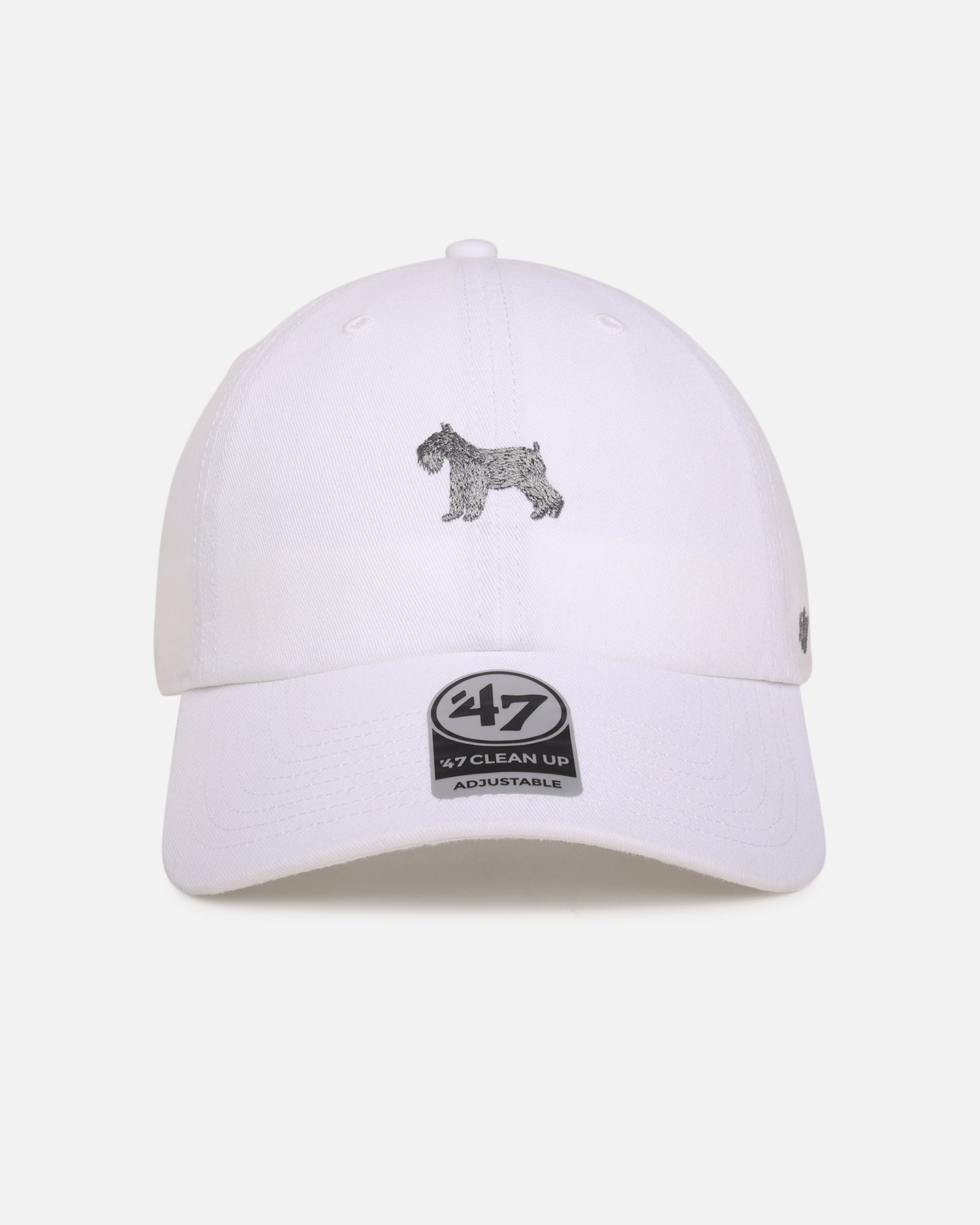 47 Brand Schnauzer Dog Collection Adjustable Strapback Hat - White | Stylish & Comfortable for Outdoor Activities, Casual Wear & Pet Lovers
