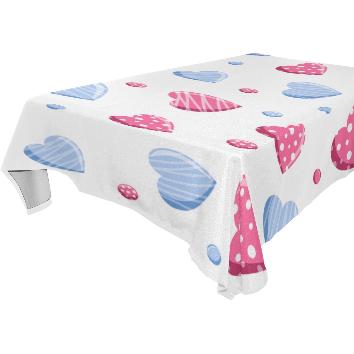 ALAZA U Life Valentine's Day Candy Heart Tablecloth - Love You Design for Wedding, Party & Home Decor - Rectangle, Square & Round Table Covers - Perfect for Spring, Summer & Living Room Events