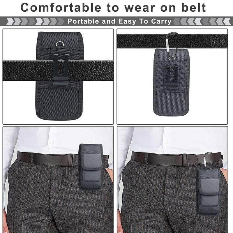 iPhone 13 Mini Belt Clip Holster - Slim Card Pouch Case with Kickstand | Perfect for Outdoor Activities, Work & Travel