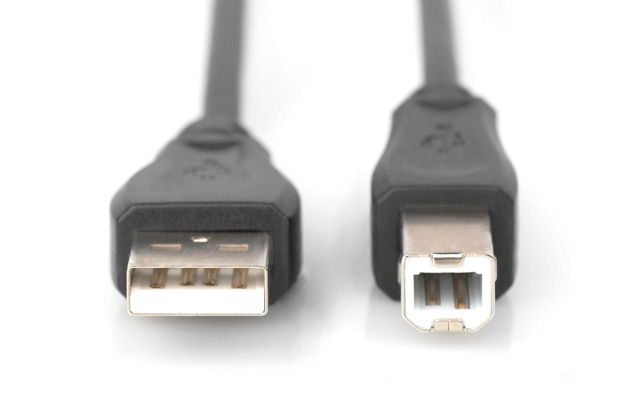 Digitus 0.5m USB 2.0 A Male to B Male Cable - High Speed Data Transfer Cord for Printers, Scanners & External Hard Drives - Durable Black Computer Accessory