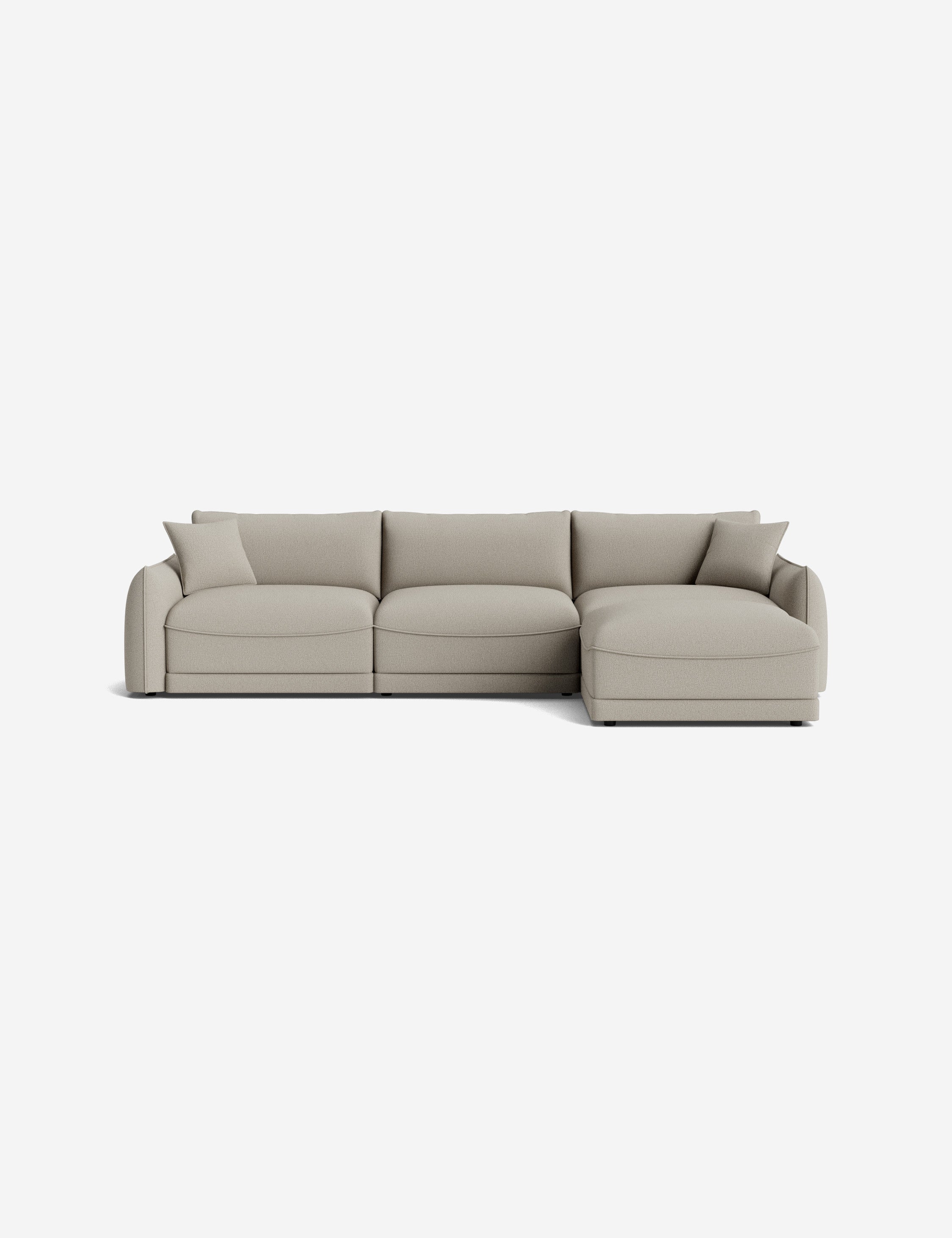 Balmer Sectional Sofa with Ottoman - Modern L-Shaped Couch Set for Living Room, Lounge & Family Room - Comfortable & Stylish Home Furniture