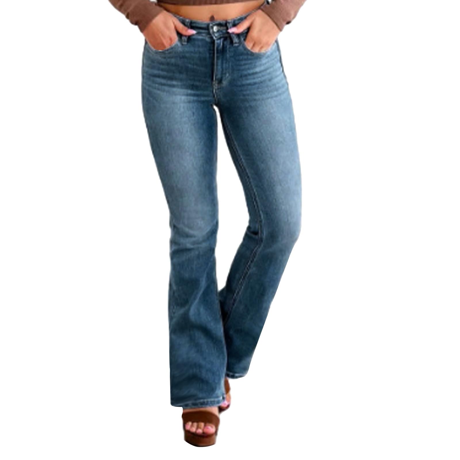 Trendy Y2K Bootcut Jeans for Women - High Waisted Bell Bottom Denim Pants with Tummy Control, Plus Size Flare Flared Jeans 2024 | Perfect for Casual Outfits, Fall Fashion, and Retro Style