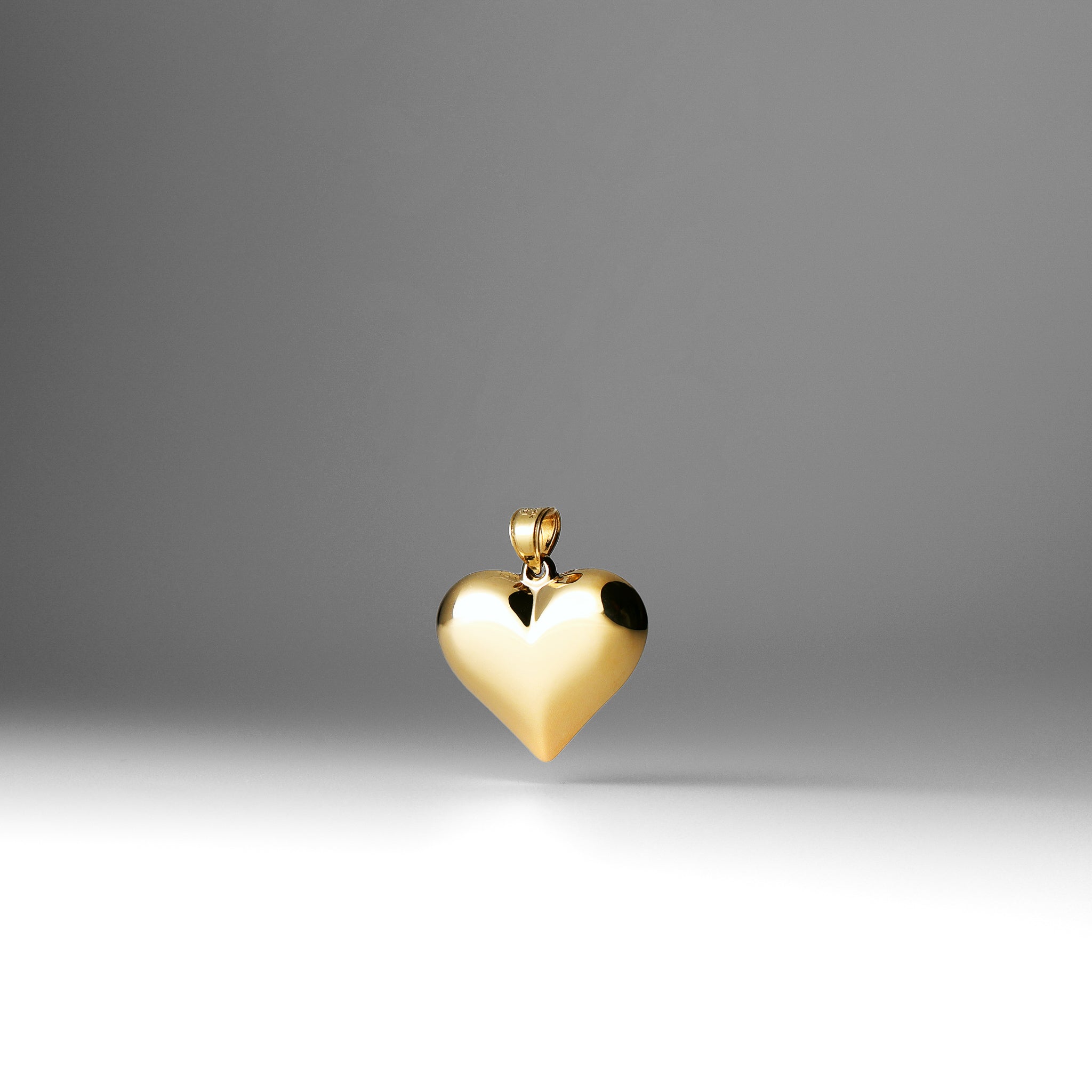Gold Large Puffed Heart Charm Pendant - Model C2913 | Elegant Jewelry Gift for Women, Valentine's Day, Anniversary & Special Occasions