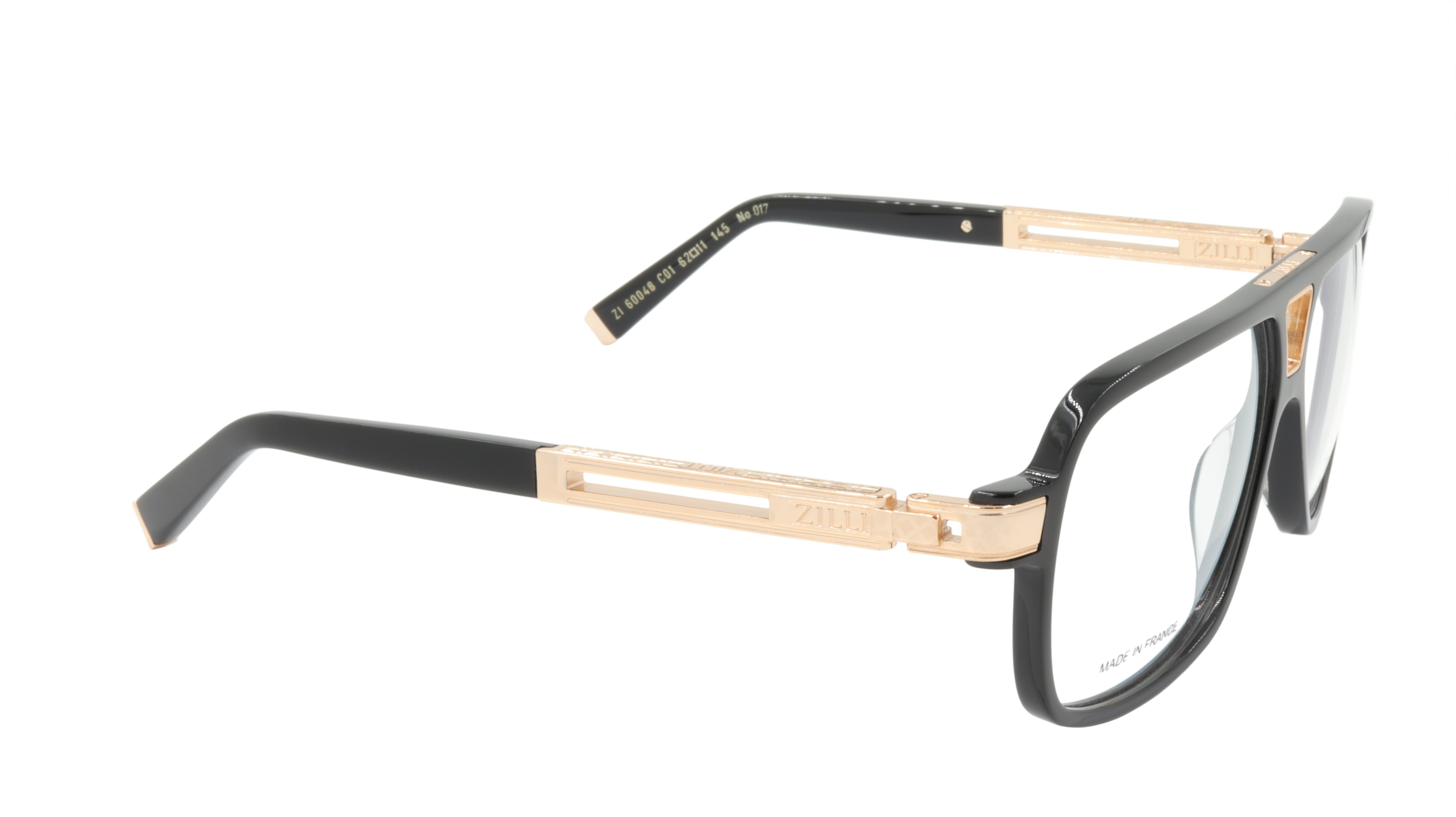 ZILLI ZI 60048 C01 Titanium Acetate Eyeglass Frames - French Made Luxury Optical Frames for Men & Women - Perfect for Business, Reading & Fashion Accessories