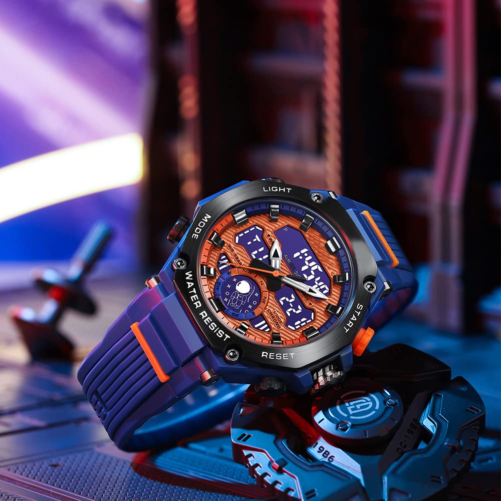 FANMIS Men's Digital Sports Watch - Waterproof 50M, LED Backlight, Alarm, Stopwatch | Perfect for Running, Swimming & Outdoor Activities