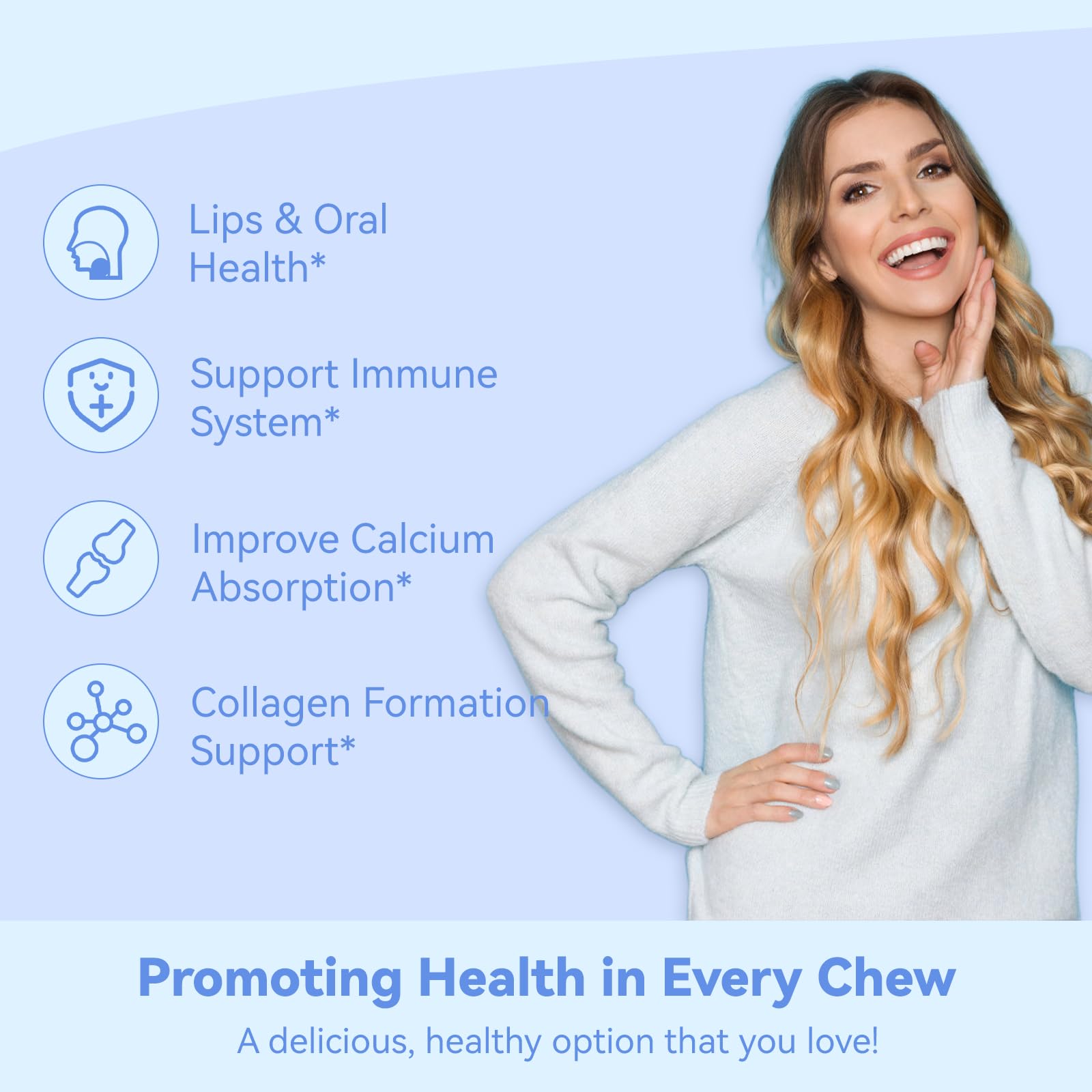 L-Lysine 1000mg Gummies for Adults - Immune & Collagen Support Supplement | Non-GMO, Vegan, Gluten Free Chewable Vitamins (60 Count) | Cold Sore Prevention & Skin Health Boost