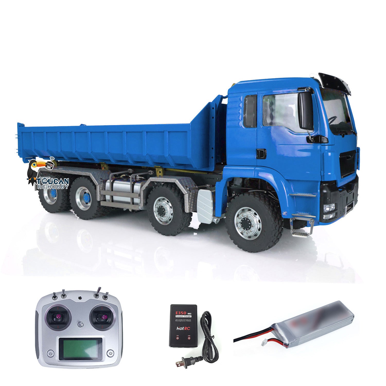 1/14 Scale LESU Hydraulic RC Dump Truck - 8x8 Metal Construction, Ready-to-Run (RTR) Remote Control Construction Vehicle for Kids & Adults - Perfect for Construction Site Play, Off-Road Adventures & RC Hobby Enthusiasts