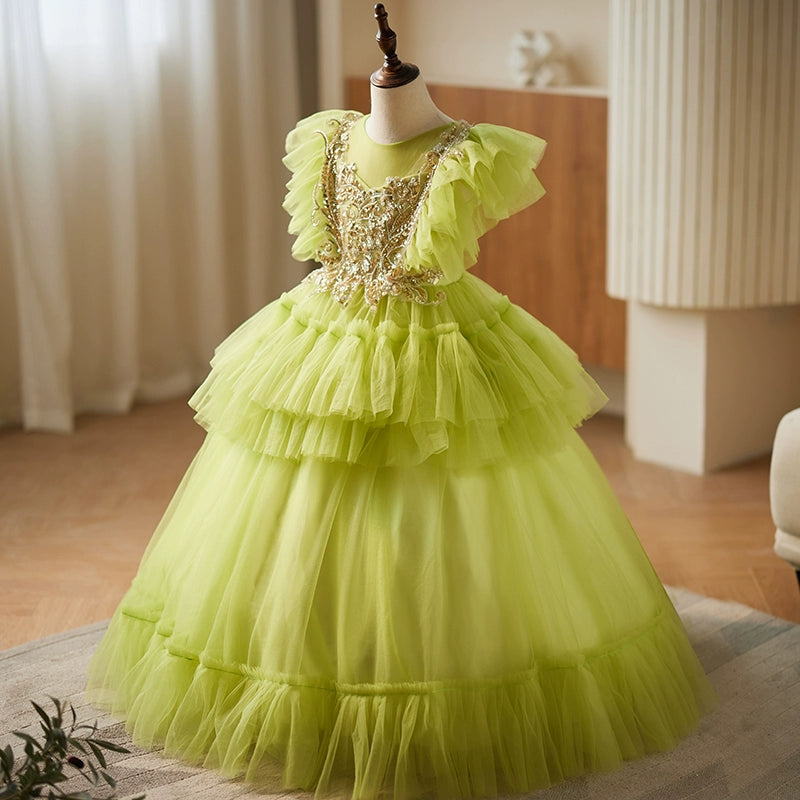 Elegant Baby Girl Beauty Pageant Party Dress Toddler Fluffy Ball Gown - Perfect for Pageants, Birthday Parties & Special Occasions