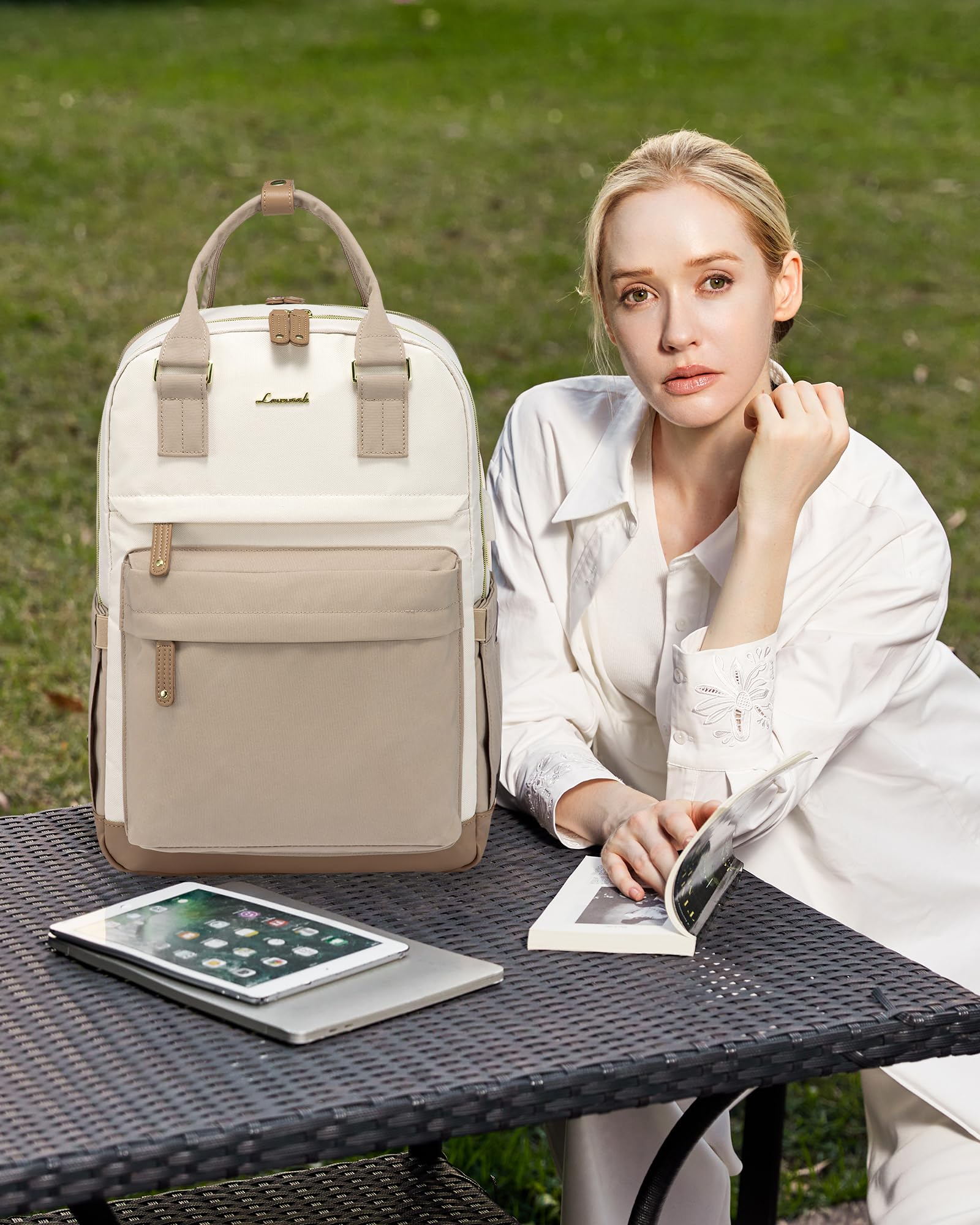 LOVEVOOK Women's 15.6 Inch Anti-Theft Laptop Backpack with USB Charging Port - Waterproof Travel Computer Bag for College, Work & Daily Commute - Perfect for Teachers, Nurses & Students (School, Office, Business Trips)