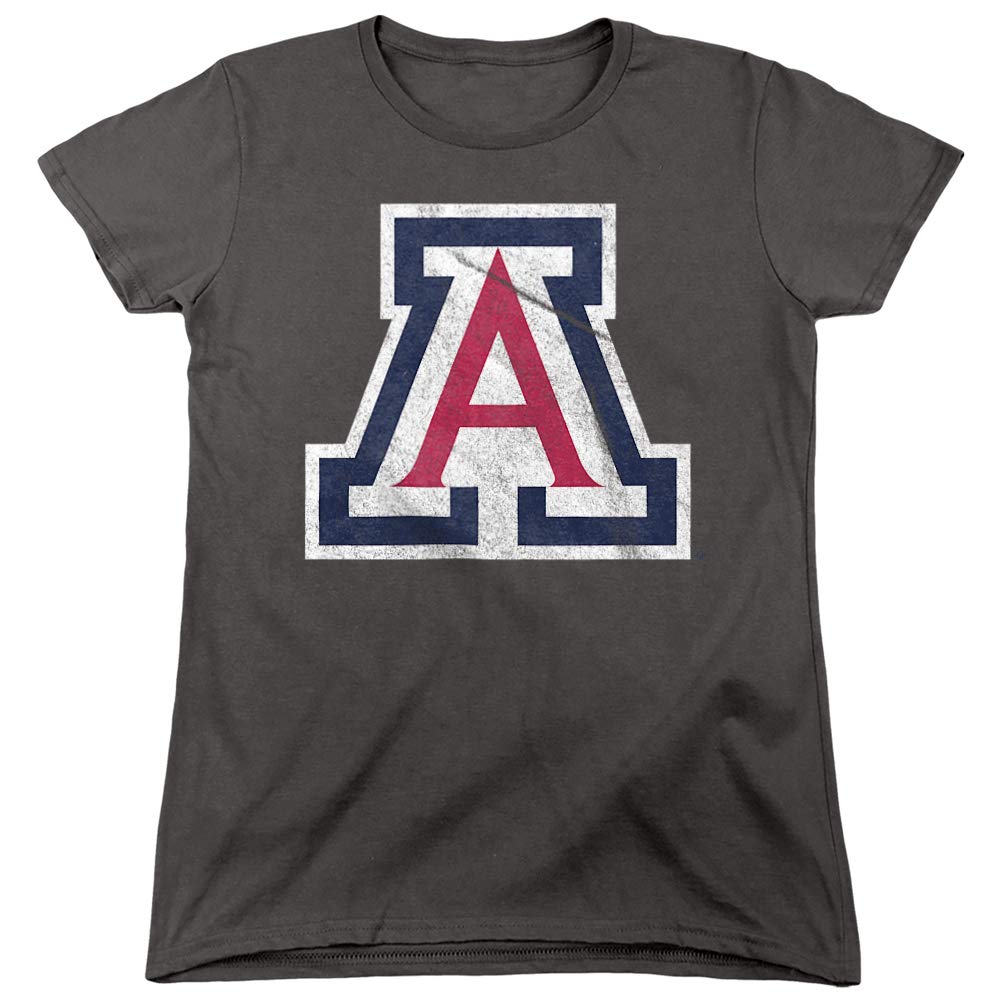 Official University of Arizona Distressed Vintage Women's T-Shirt - Charcoal Grey, X-Large - Comfortable College Apparel for Game Day & Campus Wear