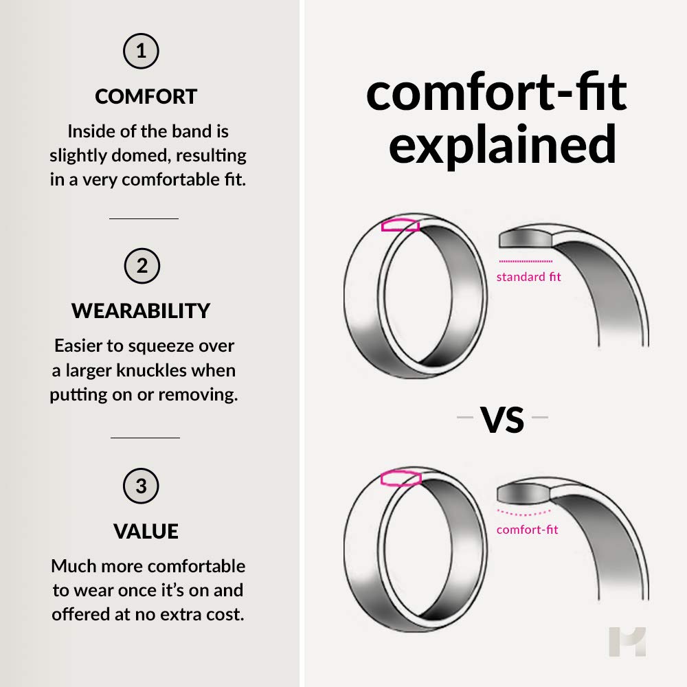 Premium Tungsten Carbide Wedding Band Ring for Men & Women - 10mm Blue & Black Offset Line, Dome Grey Exterior, Brushed & Polished Finish - Custom Engraving for Anniversary & Engagement - Perfect for Everyday Wear, Special Occasions & Gift Giving