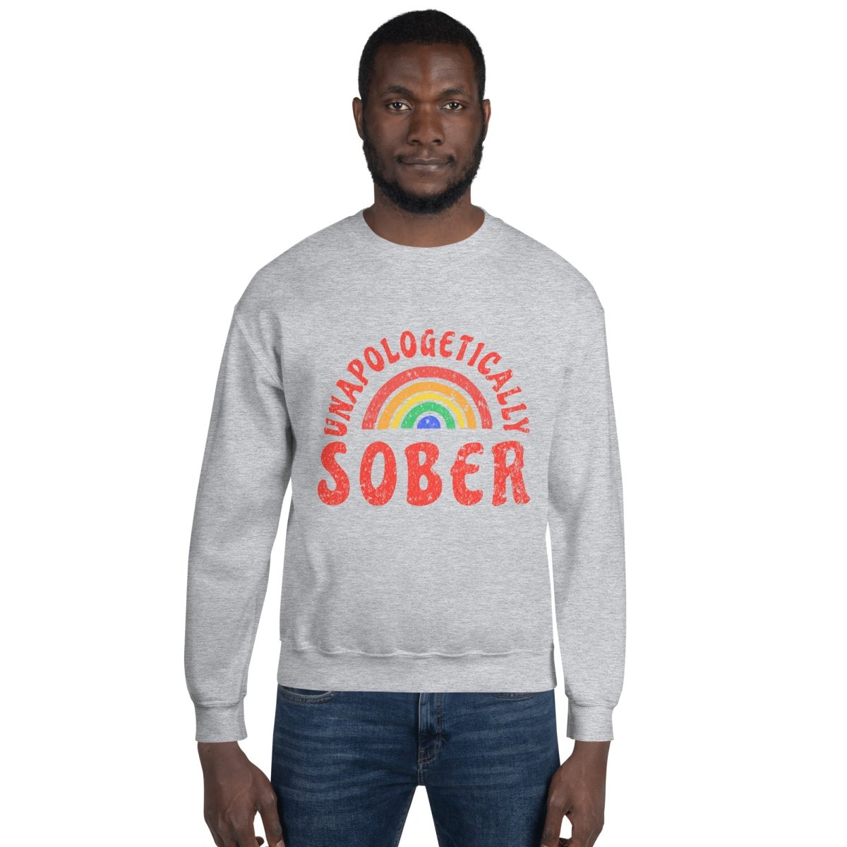 Unapologetically Sober Rainbow Pride Unisex Sweatshirt - LGBTQ+ Ally Apparel for Pride Month, Sobriety Celebration & Everyday Wear