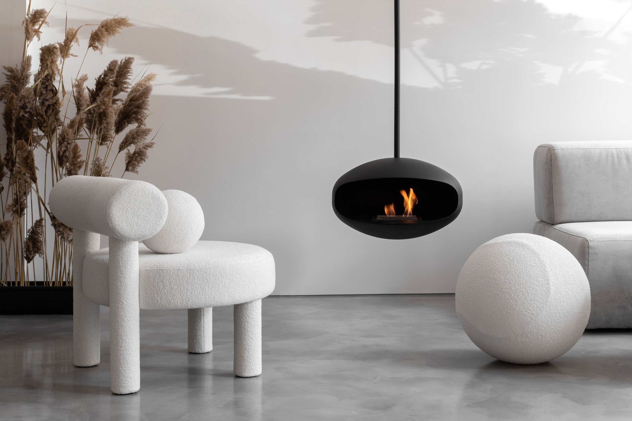 Noom Gropius Spheric Ottoman - Modern Round Footrest Pouf with Storage | Perfect for Living Room, Bedroom & Office Decor