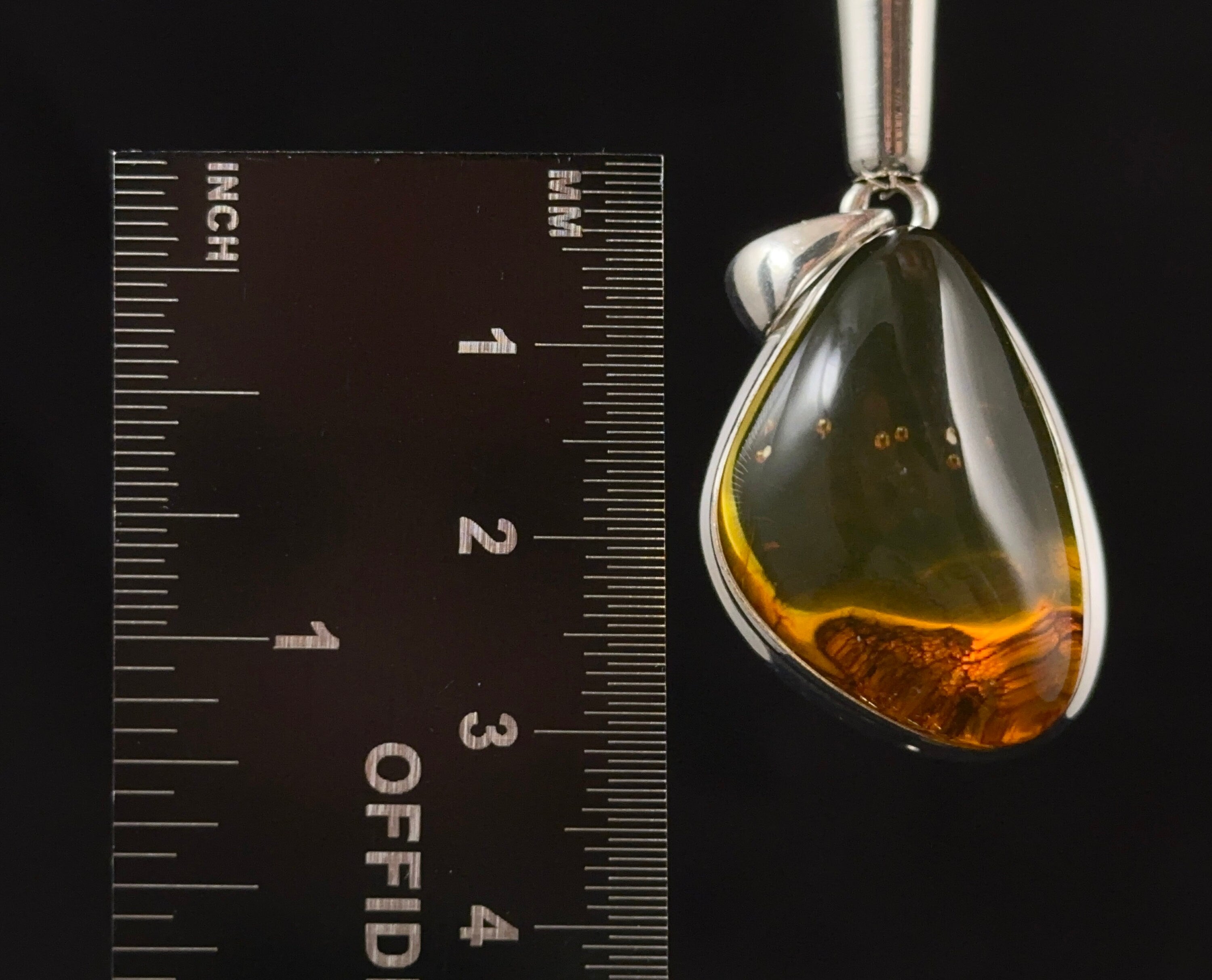 AAA Grade Sterling Silver Amber Pendant with Healing Crystal - Elegant Fine Jewelry for Women - Perfect for Meditation, Energy Healing & Spiritual Gifts