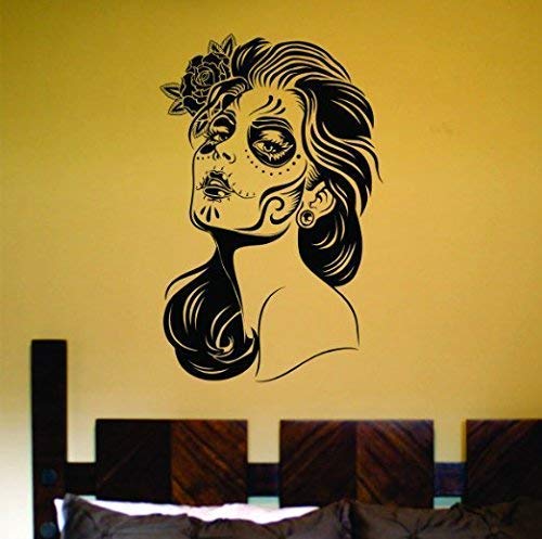 Day of The Dead Girl OG Version 2000 Wall Vinyl Decal Sticker - Sugar Skull Art Graphic for Home, Office & Party Decor - Perfect for Halloween, Dia de Los Muertos & Gothic Themed Events