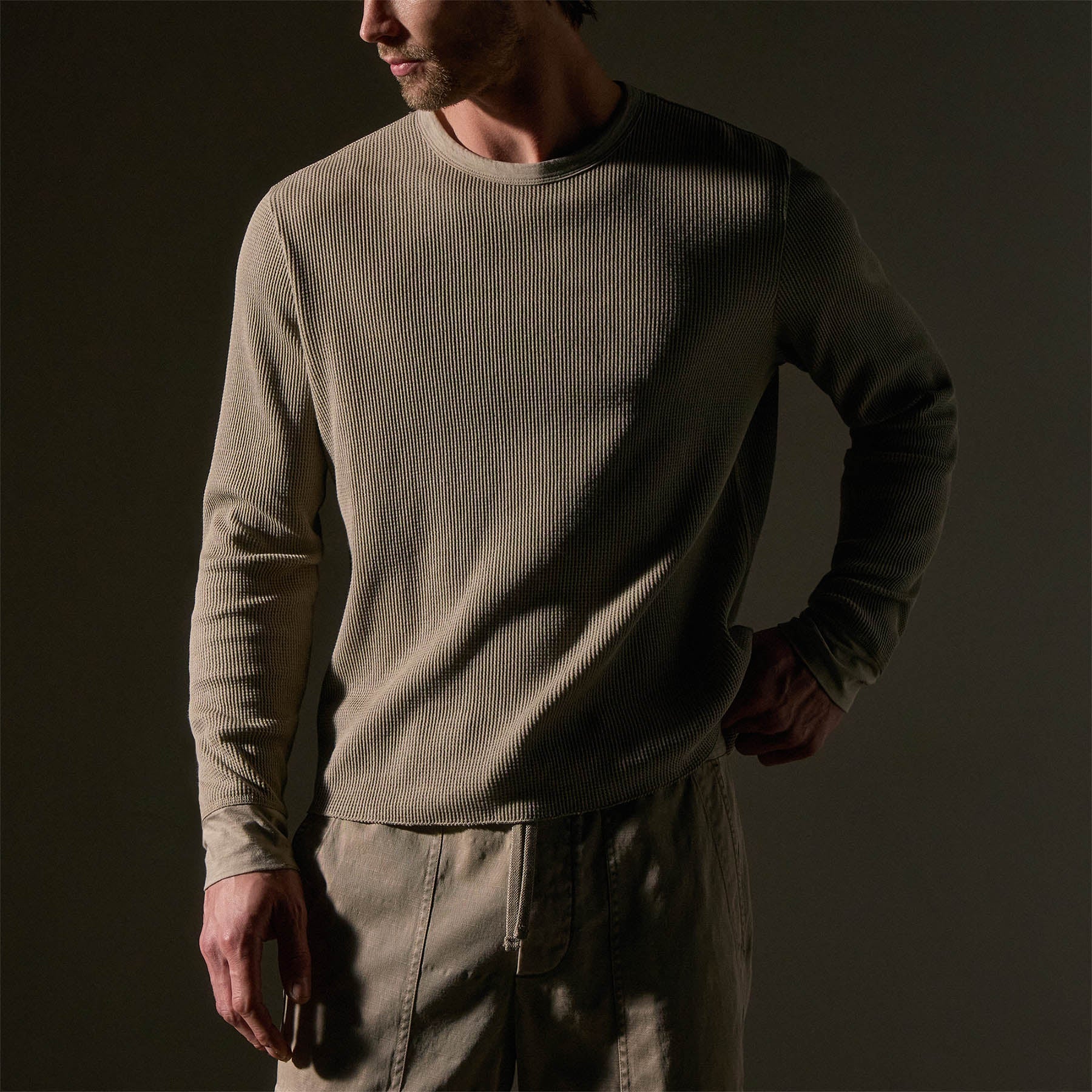 Premium Cotton Linen Waffle Crew Neck Sweater - Soft Breathable Knit Pullover for Women & Men - Perfect for Fall Layering and Cozy Winter Outfits