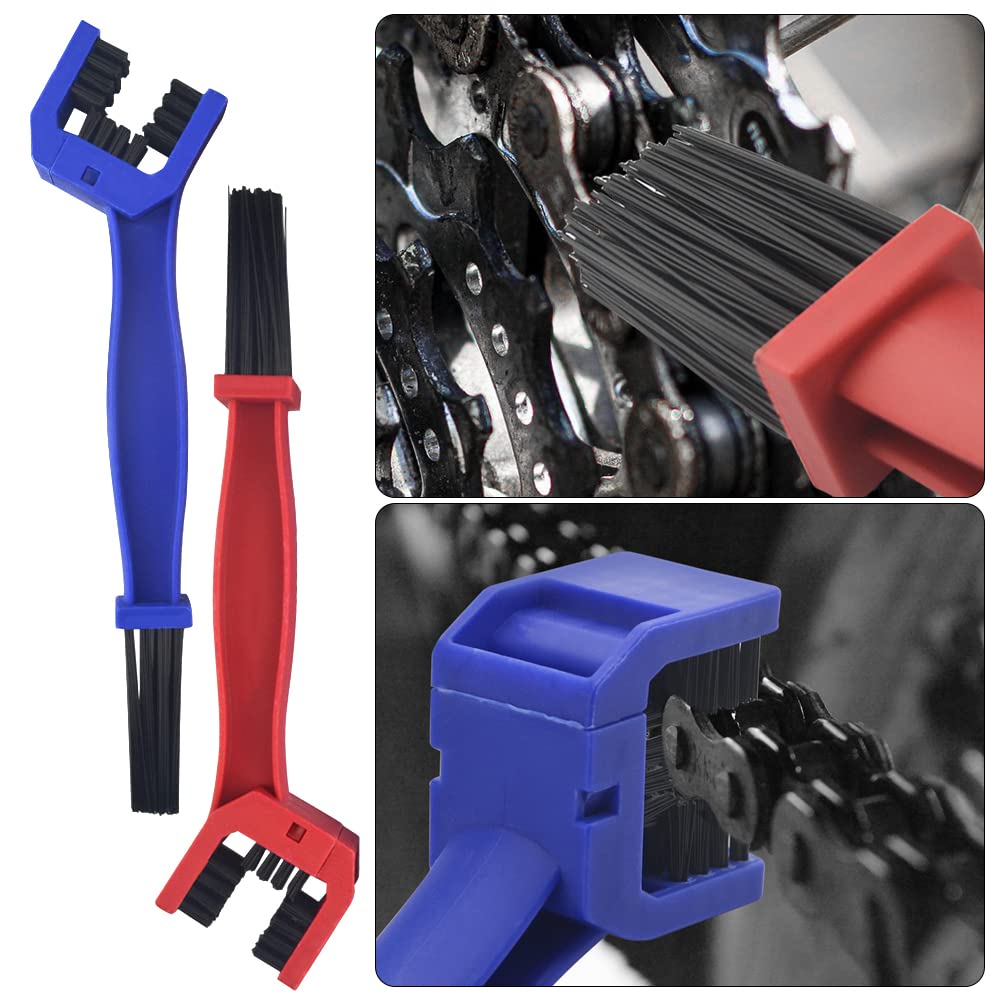 WMYCONGCONG 4-Piece Bike Chain Cleaning Brush Set - Motorcycle & Bicycle Chain Scrubber for MTB, Mountain, Road Bikes - Perfect for Deep Cleaning and Maintenance Before Long Rides