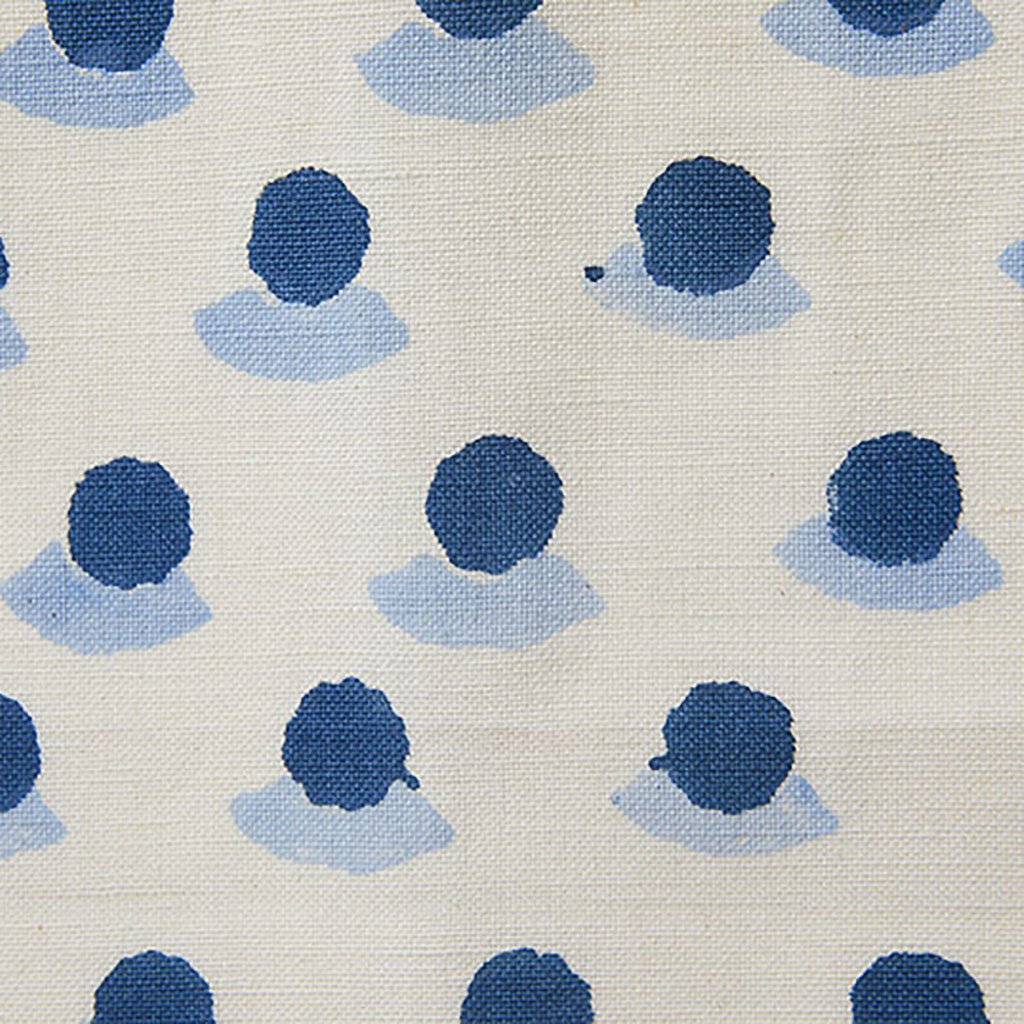 Berry Block Printed Fabric - Soft Linen Cotton Blend in Indigo & Sky Blue - Perfect for Boho Home Decor, DIY Crafts & Fashion Sewing Projects
