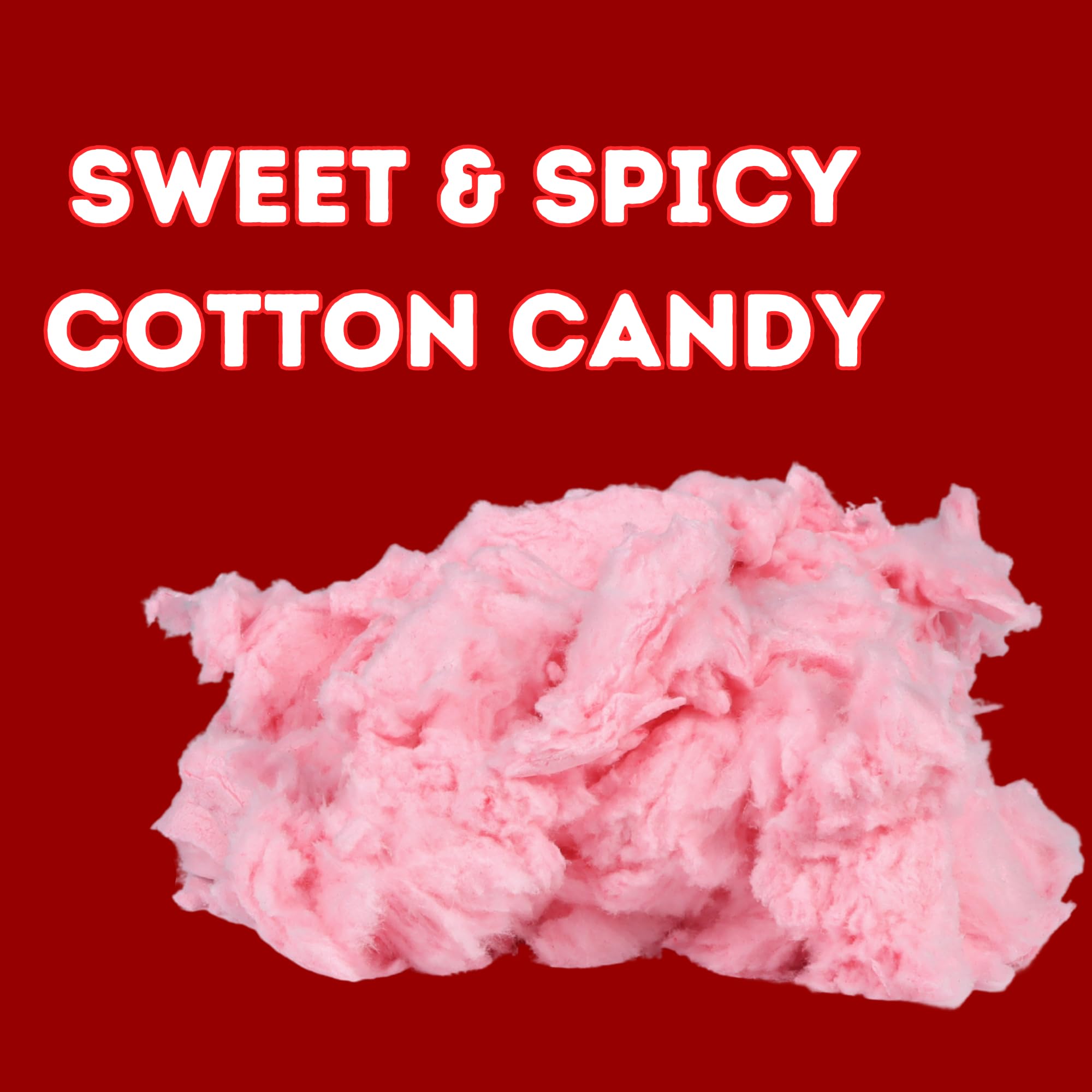 Hot Tamale Cotton Candy - Sweet & Spicy Cinnamon Flavored Sugar Floss - 3oz Pack of 2 - Unique Party Favors & Halloween Treats - Perfect for Birthday Parties, Movie Nights & Carnival Snacks
