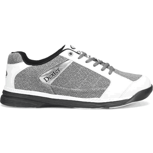Dexter Men's Wyoming Light Grey & White Knit Bowling Shoes - Comfortable & Durable for League Play & Casual Bowling