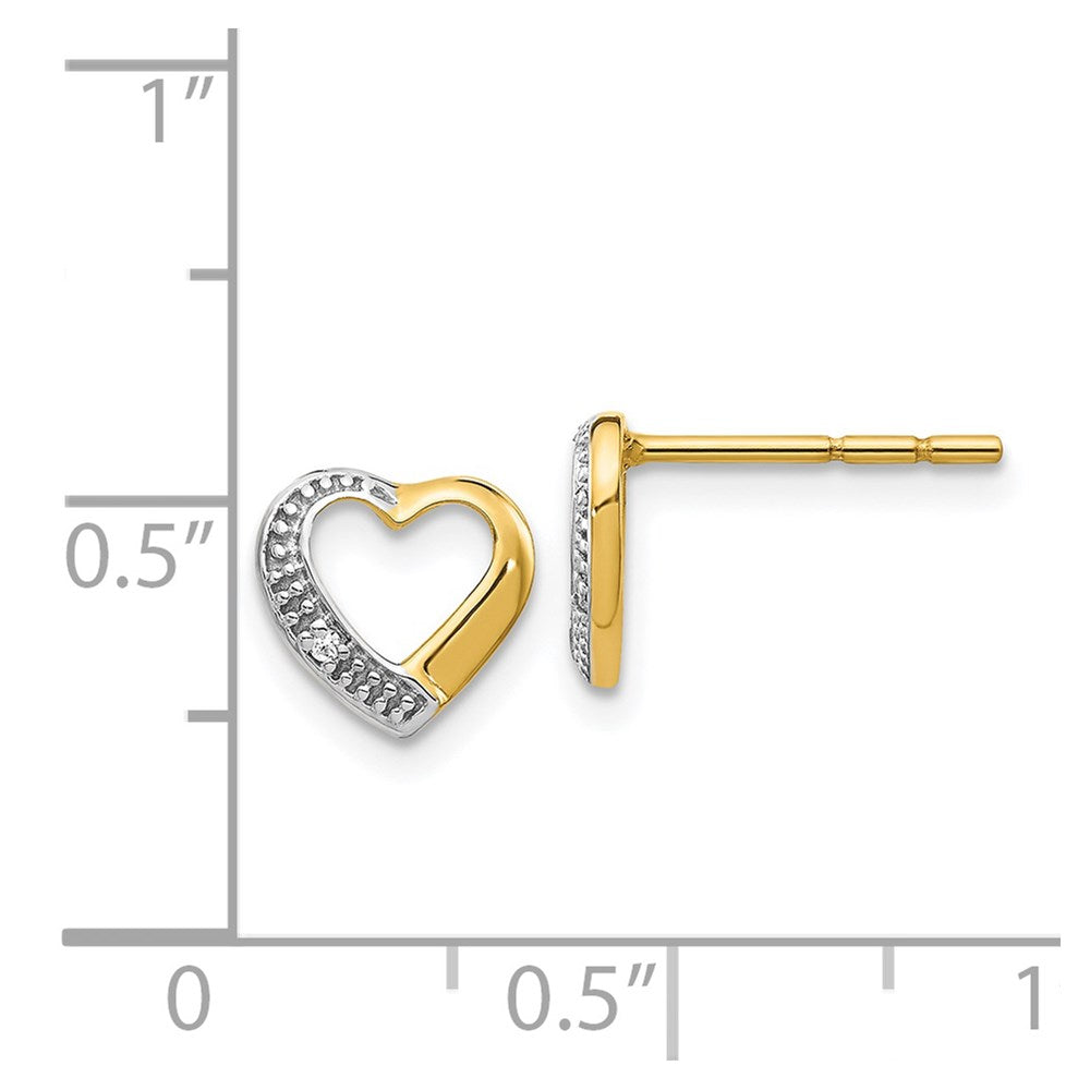 14K Gold Diamond Heart Stud Earrings for Women - Elegant Valentine's Day Gift, Anniversary Jewelry (Model EM5517 001 YA) | Perfect for Date Nights, Weddings & Special Occasions