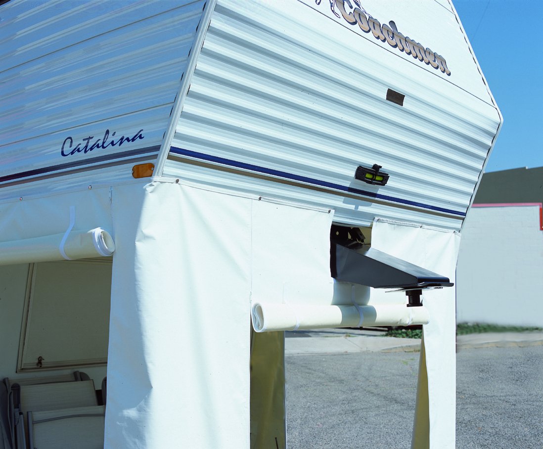 ADCO 3503 5th Wheel RV Trailer Storage Skirt - 296 Inch Polar White Weather-Resistant Cover for Camper & Travel Trailers - Perfect for Outdoor Camping & RV Storage Protection