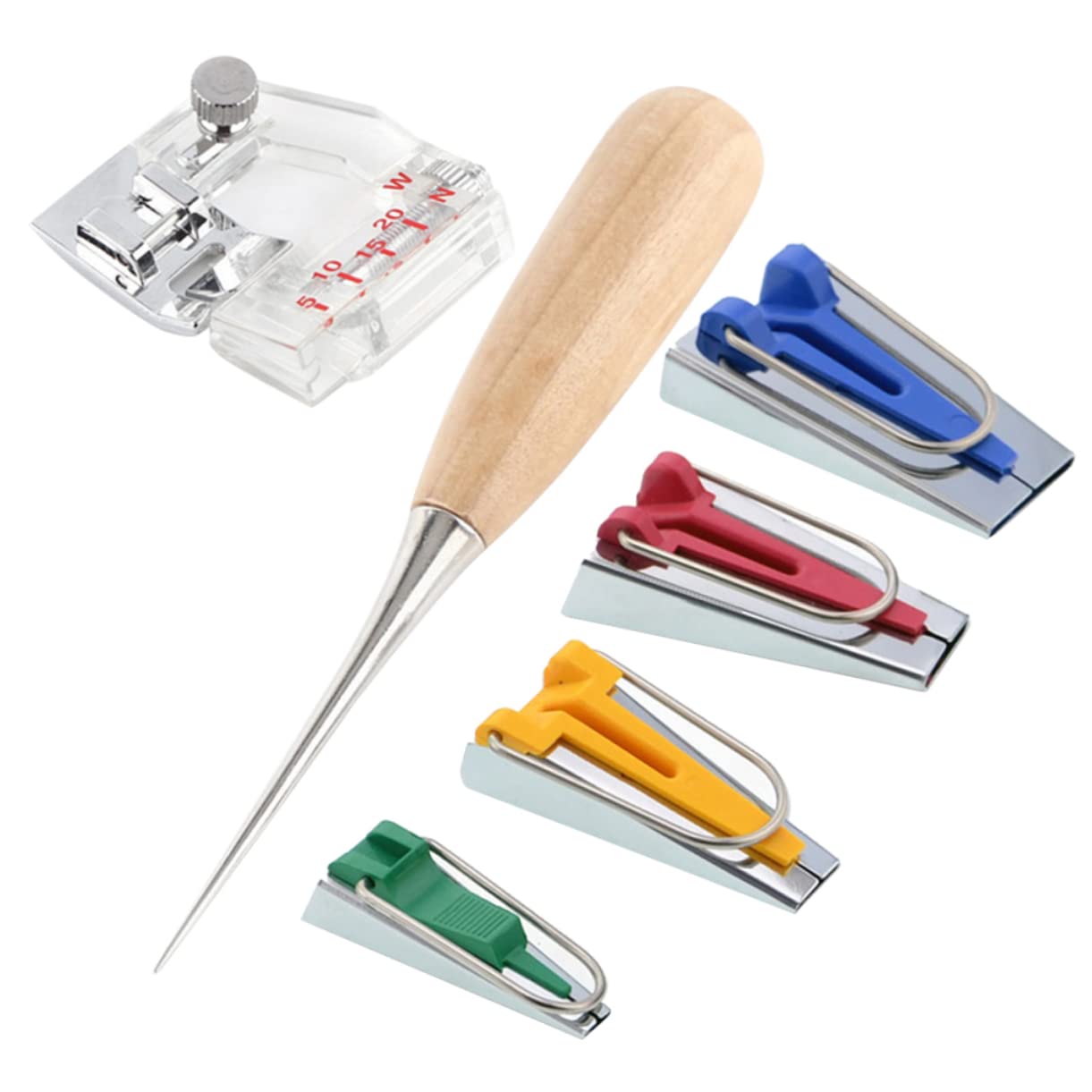 NUOBESTY 6-Piece Sewing Bias Tape Maker Set - Easy-to-Use Binding Tape Tool Kit for DIY Quilting, Dressmaking & Craft Projects | Perfect for Hemming, Piping & Fabric Edging