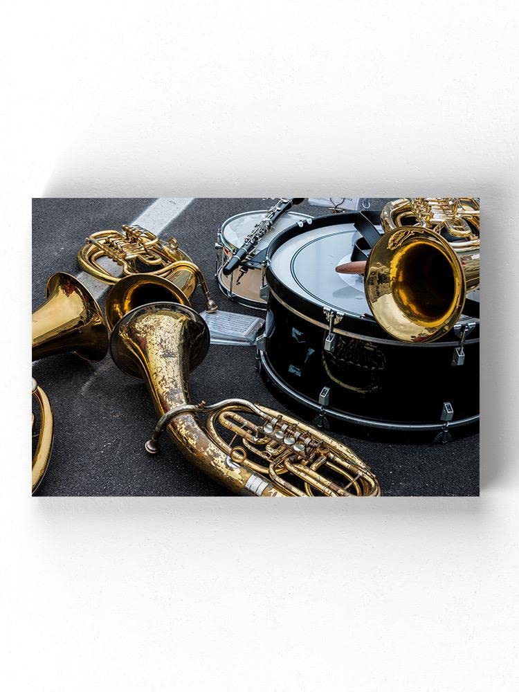 High-Quality Instruments on the Ground Wrapped Canvas Wall Art - Perfect for Music Lovers, Home & Office Decor, Gift for Musicians