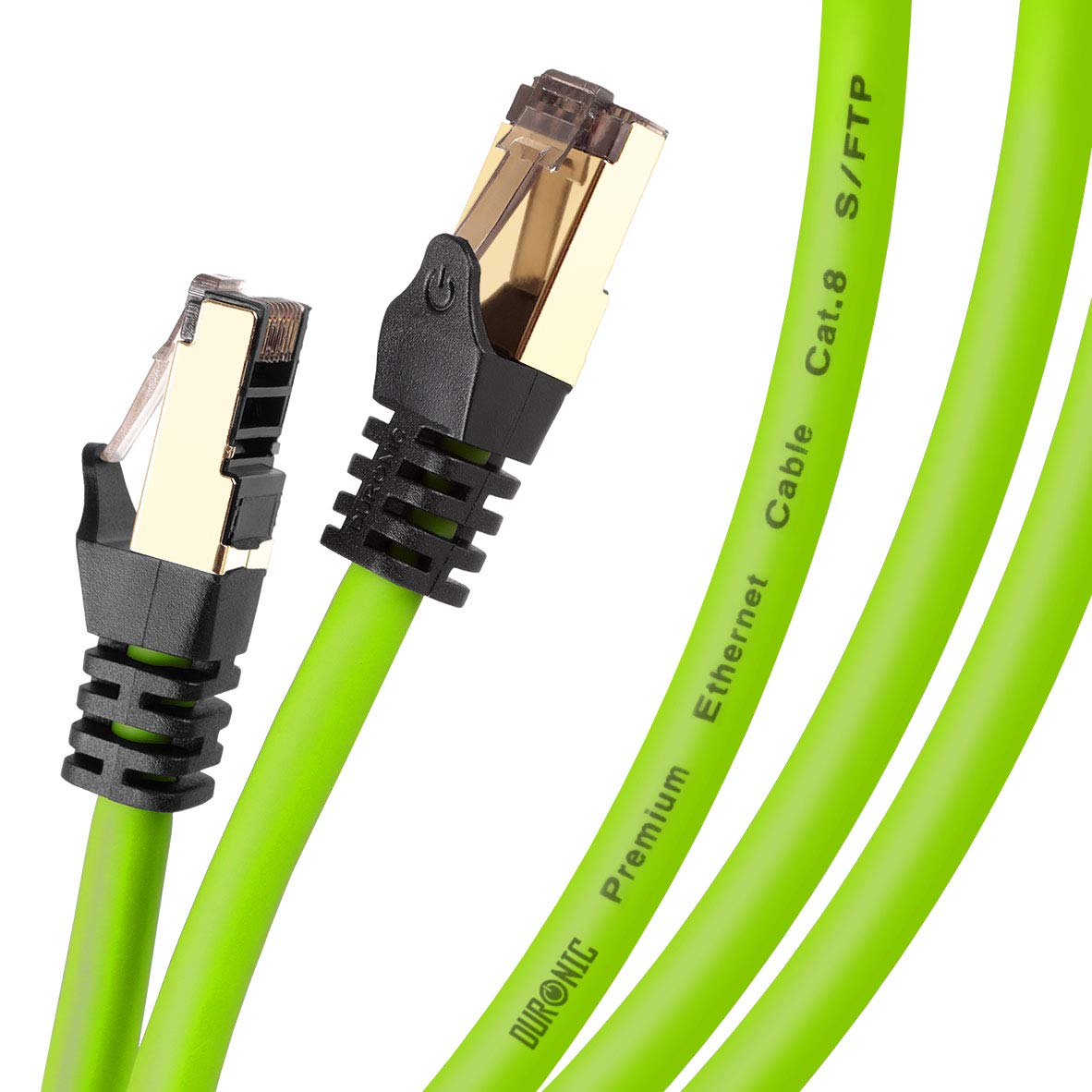 Duronic CAT 8 Ethernet Cable 2M (6.6ft) High Speed 40Gbps 2000MHz Shielded Network Cable - Snagless RJ45 Connector for Gaming, Streaming & Home Office - SFTP Patch Cord for Fast Data Transfer