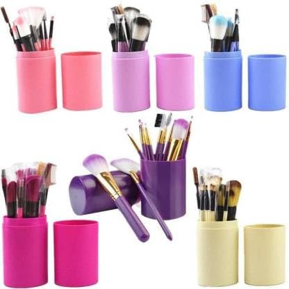 Premium AIR BEAUTY 12-Piece Makeup Brush Set with Storage Barrel Box - Professional Eyeshadow Blending & Cosmetic Brush Kit (Multicolor) - Perfect for Travel, Home Makeup Organizers & Professional Makeup Artists
