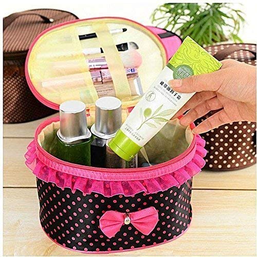 MBUYS Mall Bow Storage Bag - Waterproof Cosmetic Organizer & Toiletry Travel Bag for Women, Portable Makeup Case Pouch with Bow Tie Design (1pc) - Perfect for Travel, Gym, and Daily Makeup Storage