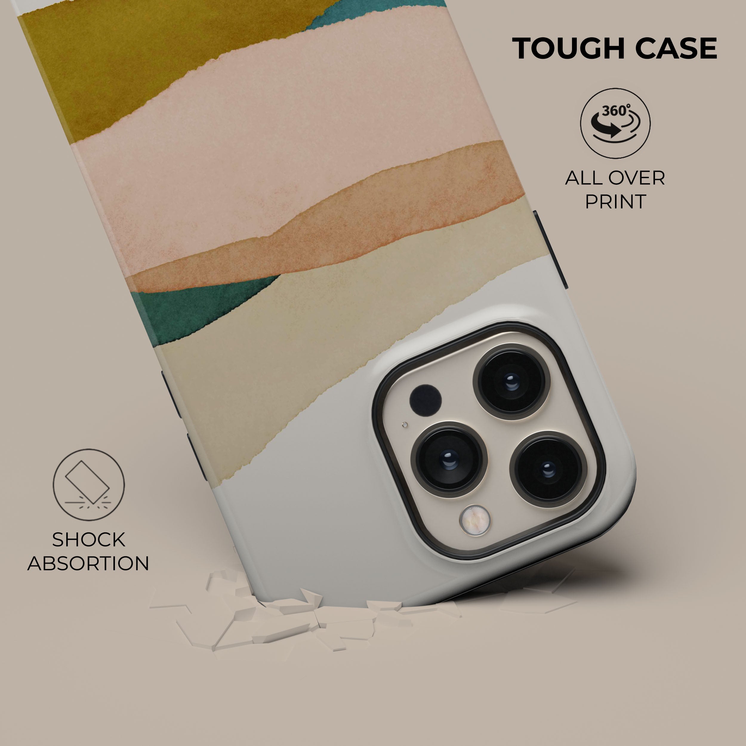 Durable Neutral Dune Phone Case - Shockproof & Slim Protective Cover for iPhone & Android - Perfect for Outdoor Adventures & Daily Use