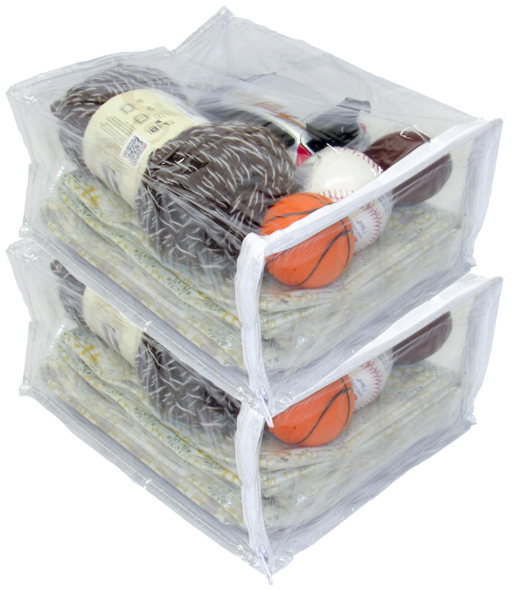 2-Pack Heavy Duty Clear Vinyl Storage Bags with Zipper - 9