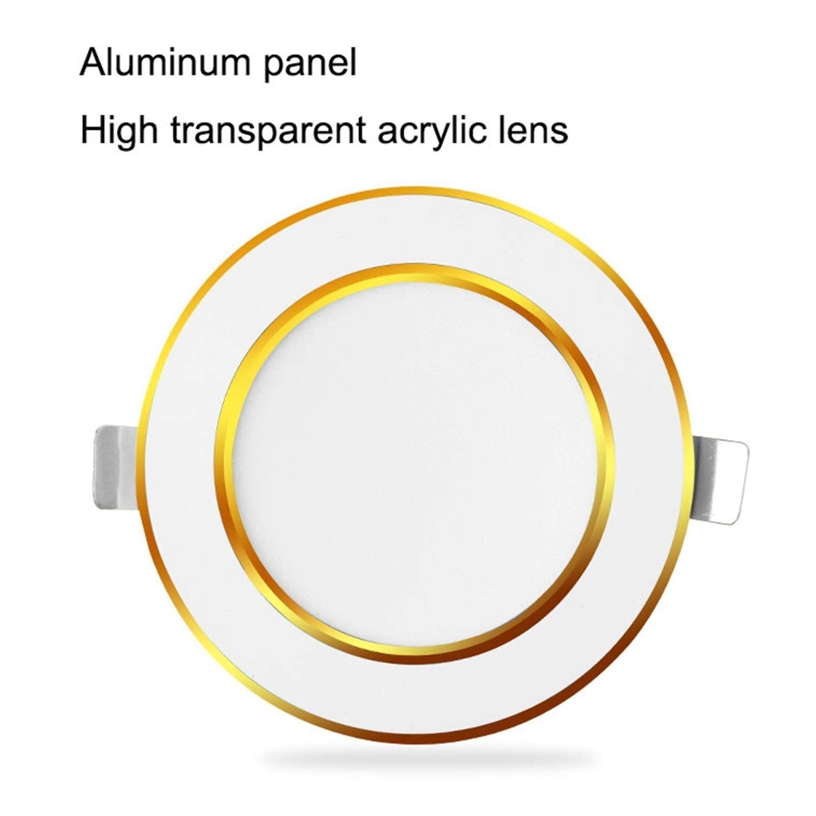 10Pcs 6W Dimmable LED Recessed Ceiling Lights - 3 Color Changing Downlight with Aluminum Alloy Panel - 7-9cm Hole Size for Living Room, Bedroom, Kitchen & Hallway Lighting (Black)
