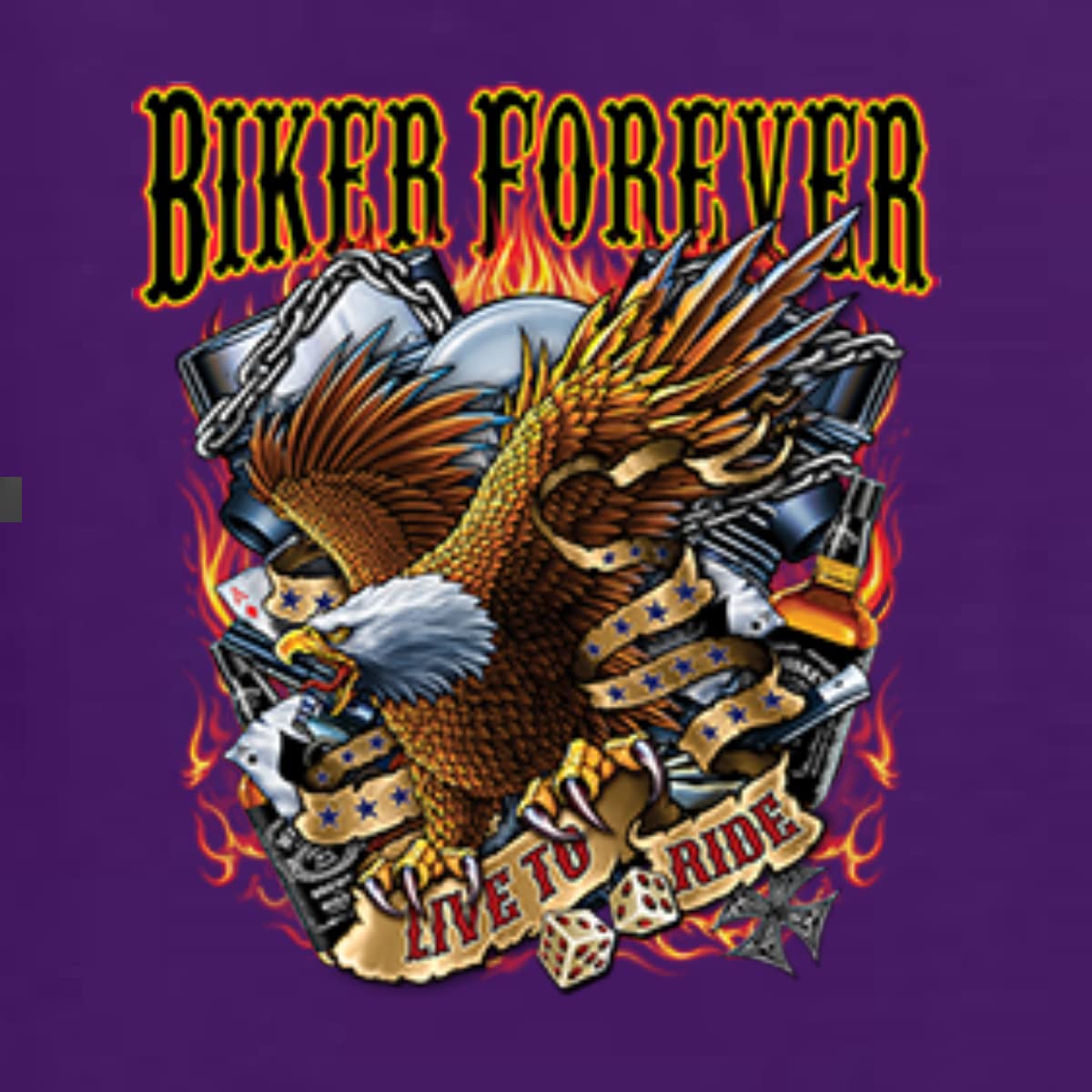 Wild Bobby Biker Forever American Eagle Graphic Sweatshirt - Unisex Crewneck Pullover for Motorcycle & Car Enthusiasts - Perfect for Riding, Road Trips & Casual Wear