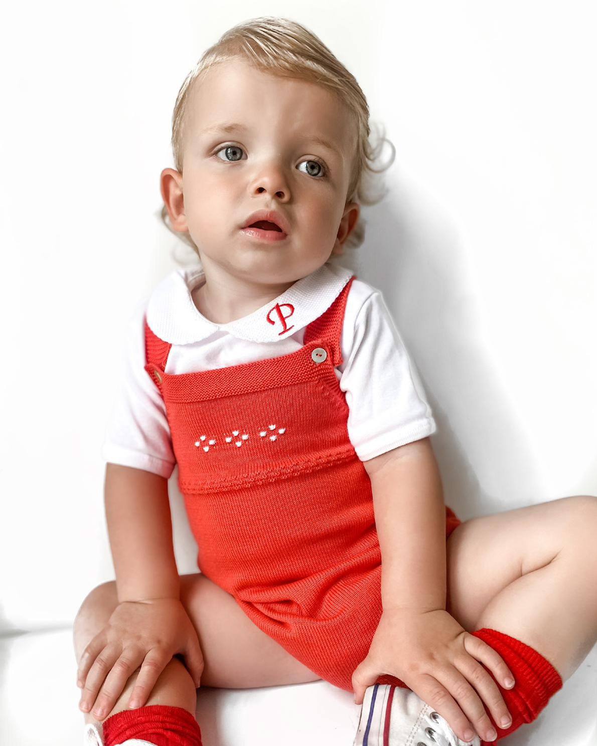 Classic Knitted Dungaree Romper for Women - Soft Stretchy Red Jumpsuit - Casual Outfit for Fall & Winter - Perfect for Coffee Dates, Shopping & Weekend Getaways