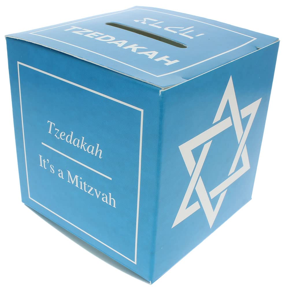 50 Pack Tzedakah Box - Jewish Charity Donation Box, 2.75 Inch Heavy Cardstock for Synagogue, Home & School - Perfect for Hanukkah Gifts, Sunday School & Charity Events