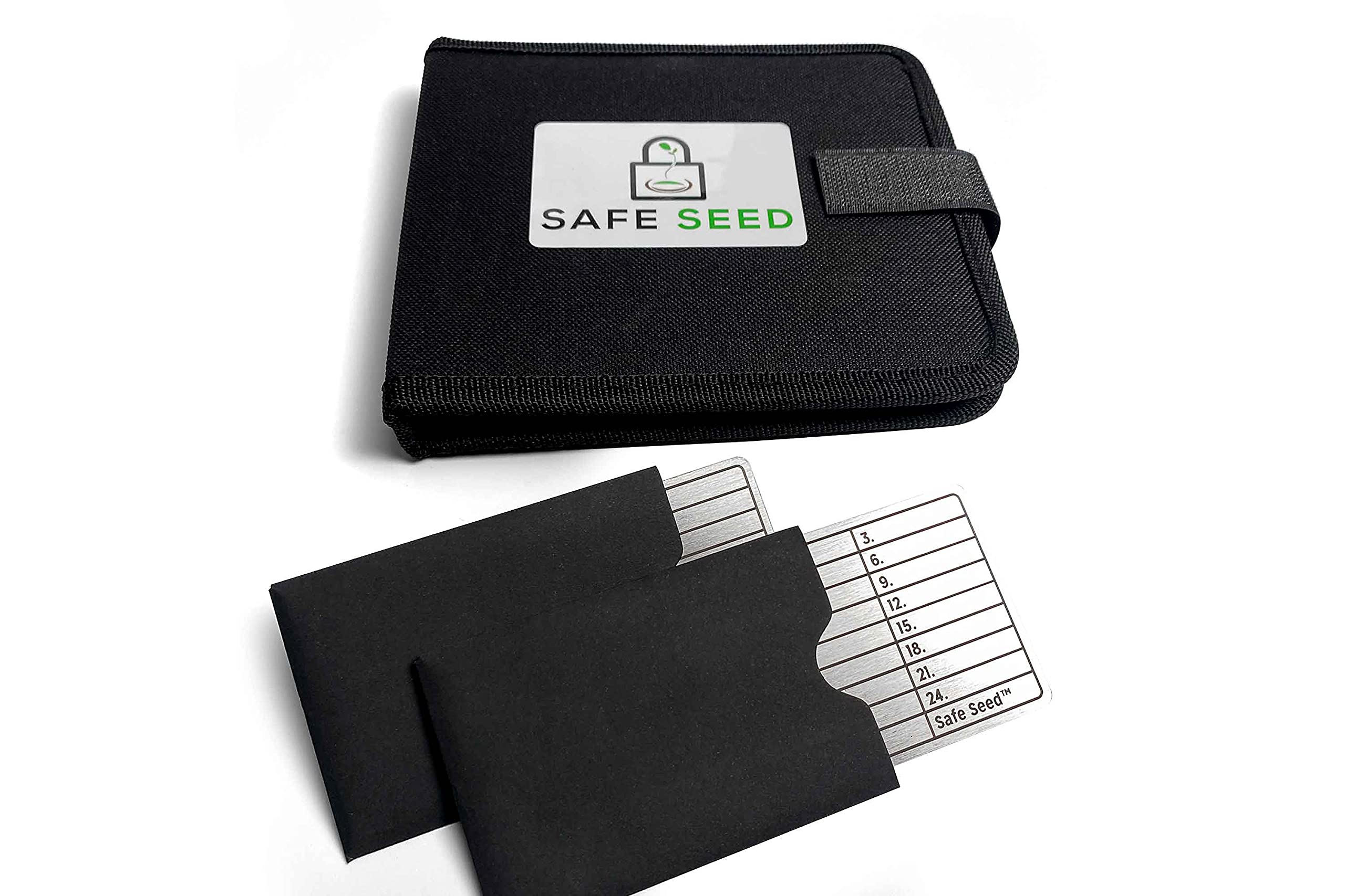 Secure Cryptocurrency Metal Wallet - 12-25 Word Recovery Passphrase Backup Kit with 2 Steel Plates & Soft Case | Cold Storage for Bitcoin, Ethereum & Crypto Assets | Perfect for Long-Term Crypto Protection & Disaster Recovery