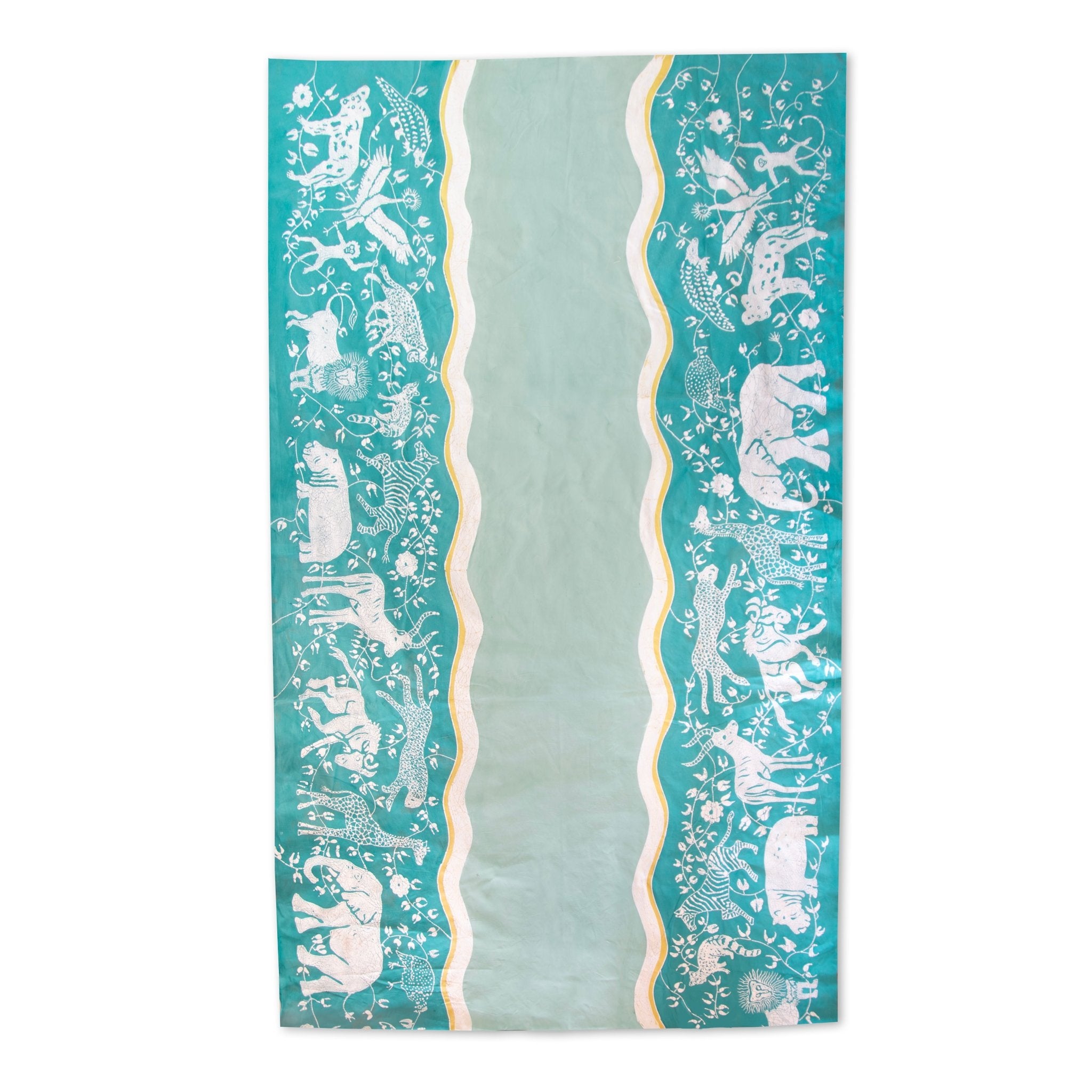 Zobisika Wild Animal Print Tablecloth - Waterproof & Washable Teal Table Cover for Dining, Picnic, and Outdoor Parties - Perfect for Jungle Theme Decor