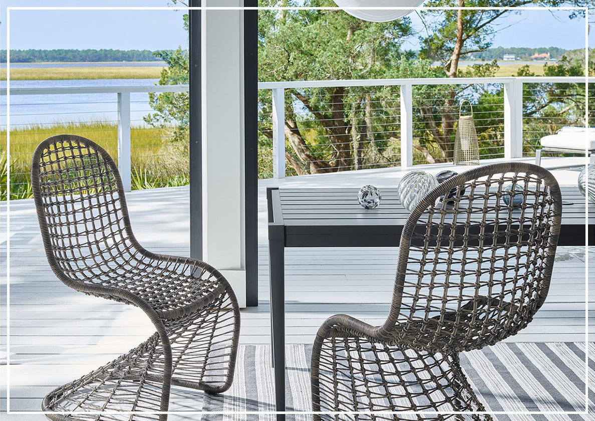 Universal Coastal Living Outdoor Del Mar Dining Chair - Brindle Wicker Finish - Waterproof & Durable for Patio, Poolside, and Beach House Dining Areas